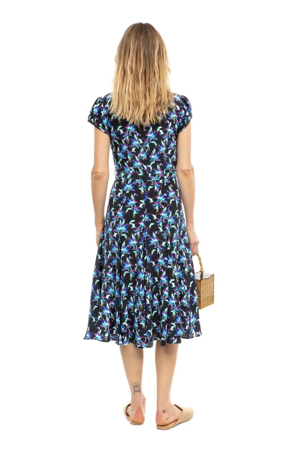 Silk Bugesha Dress - Black Orchid Debonnaire