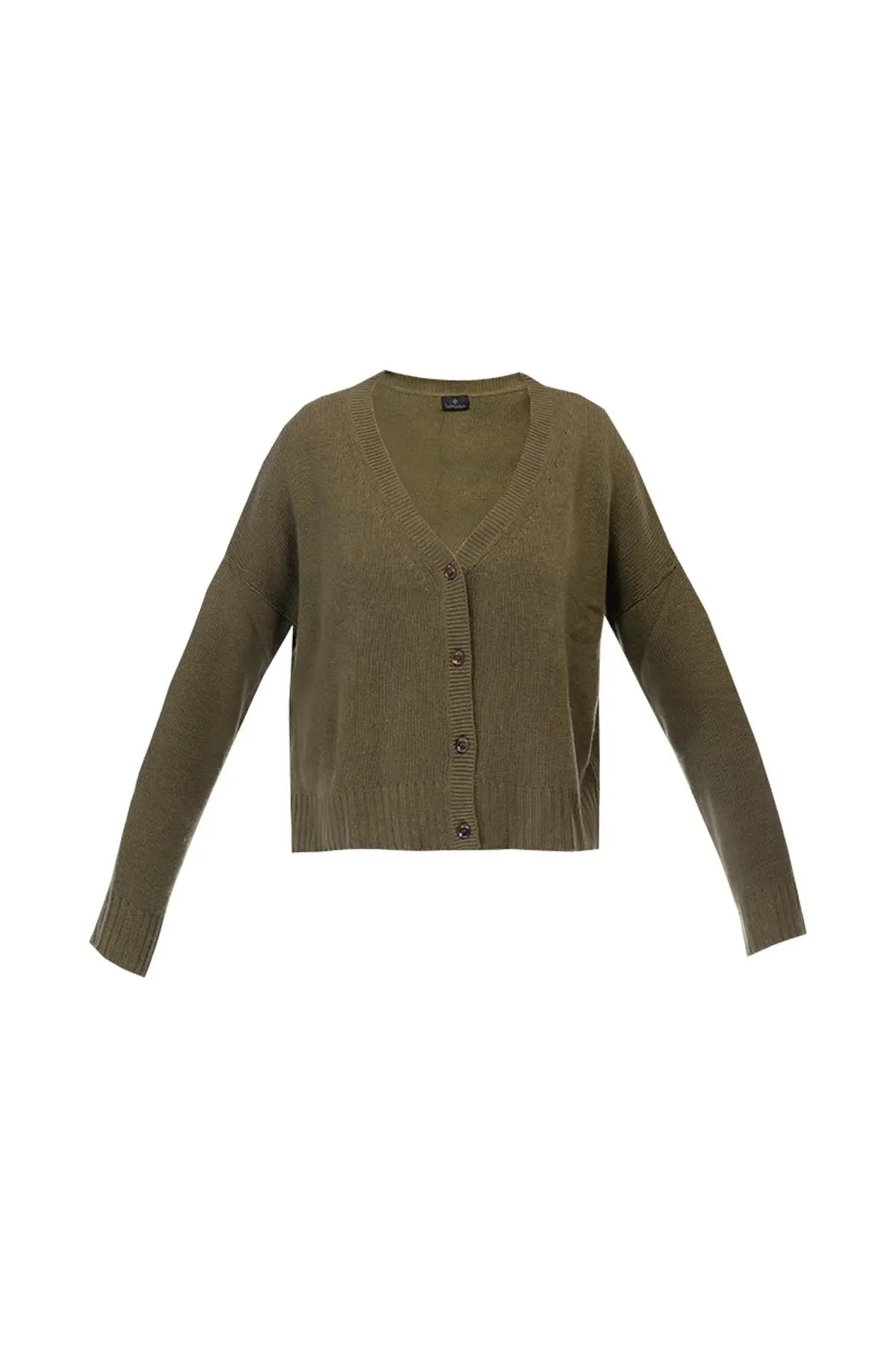 Cashmere Cardigan - Khaki Debonnaire