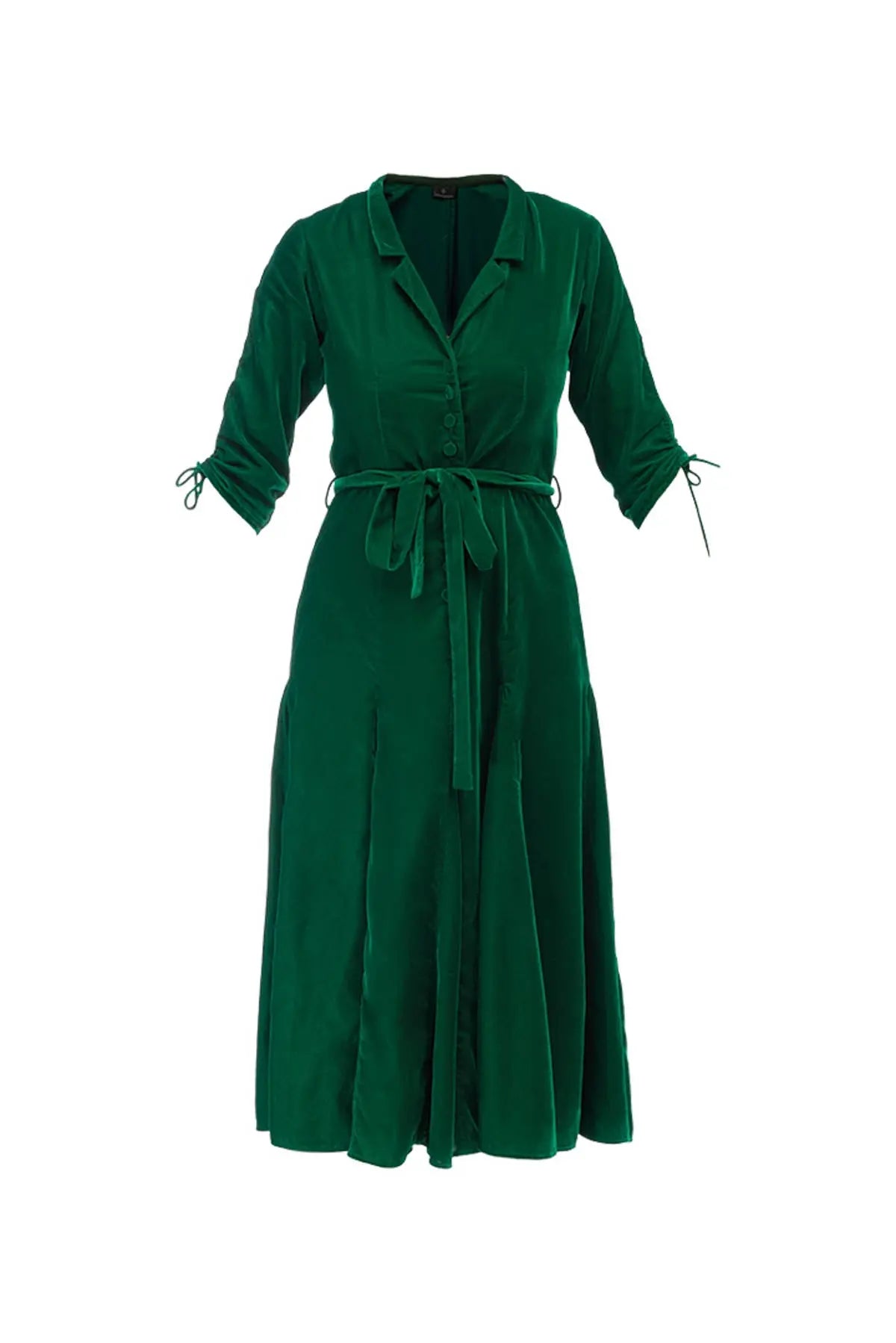 Bugesha Velvet Dress - Green Debonnaire