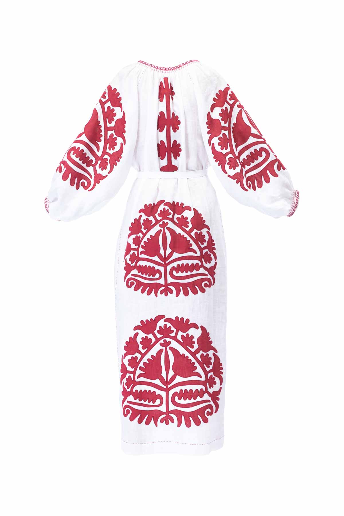 Shalimar Dress - White & Red