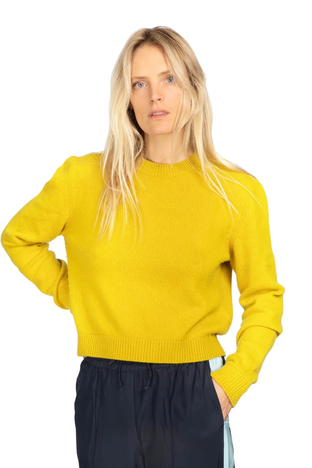 Simple Crew Jumper - Mustard The Elder Statesman