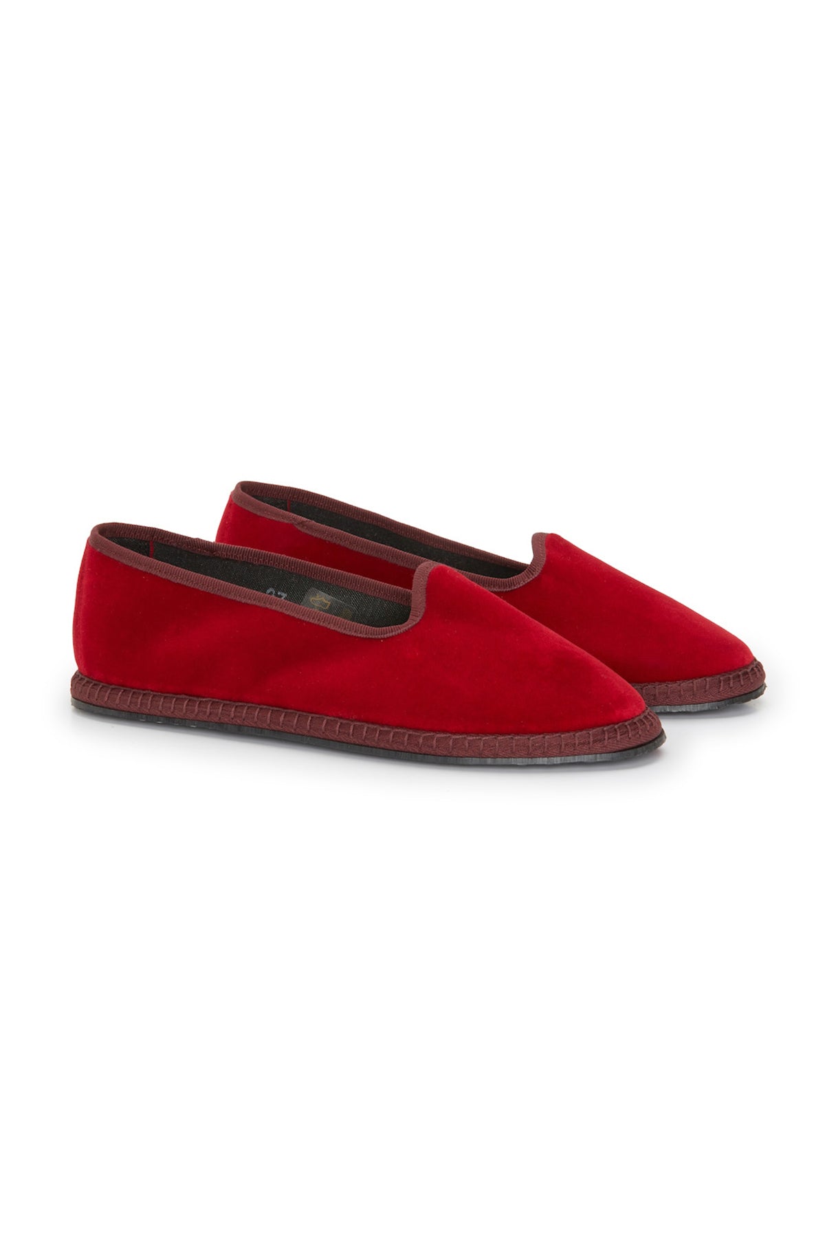 Venetian Velvet Slippers - Cherry