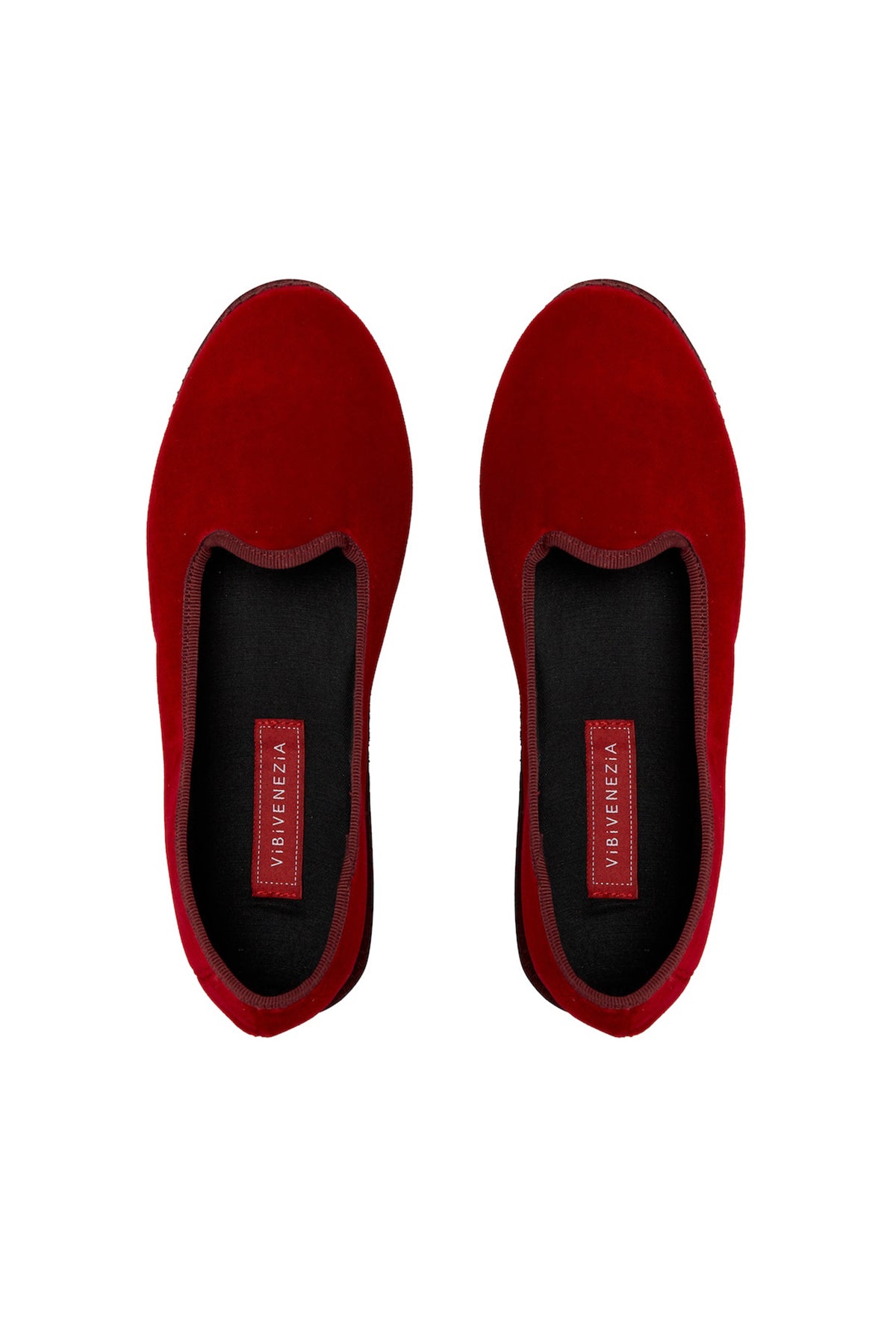 Venetian Velvet Slippers - Cherry