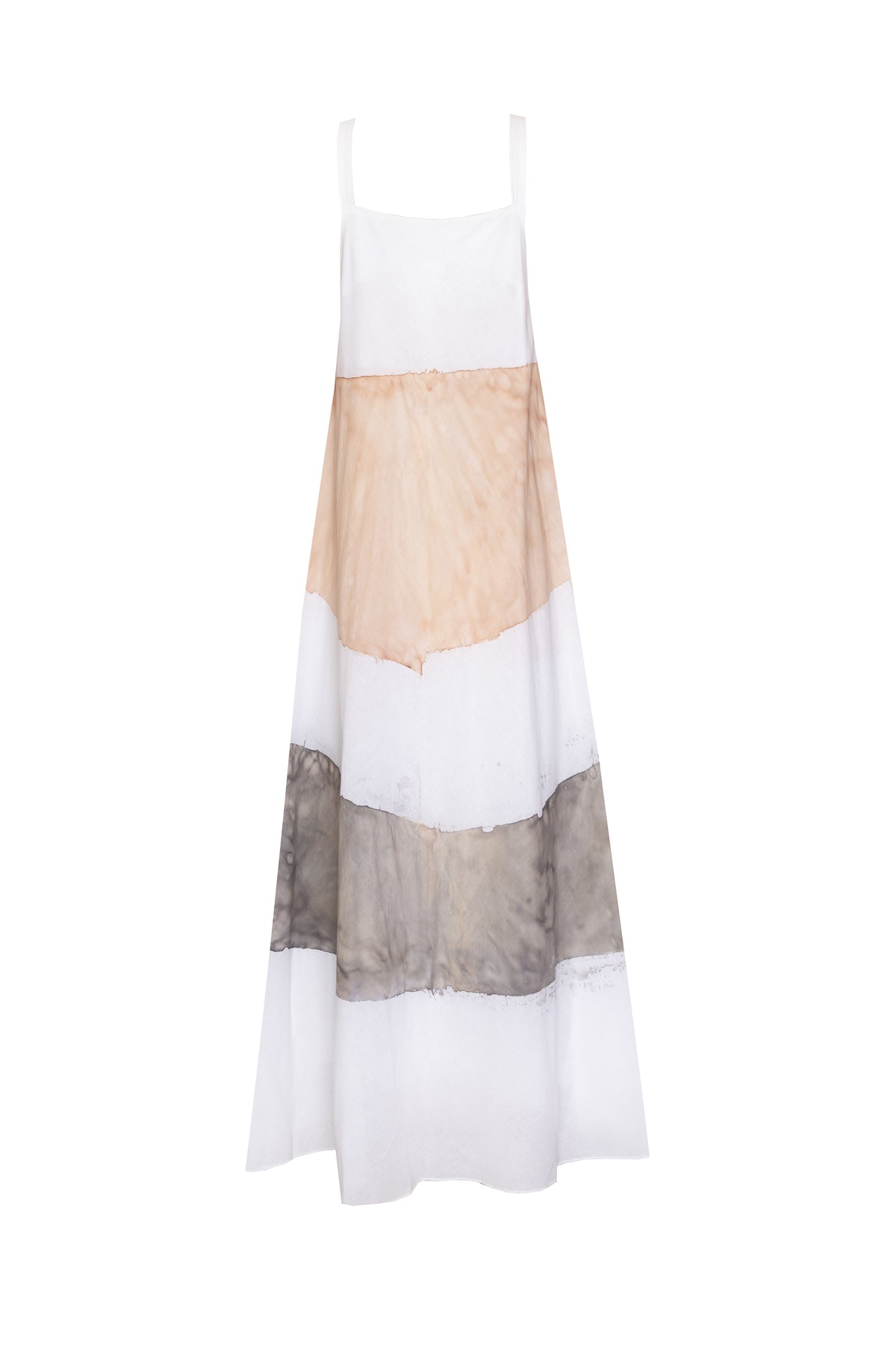 Stripe Fresh Dress - White, Cement & Clay