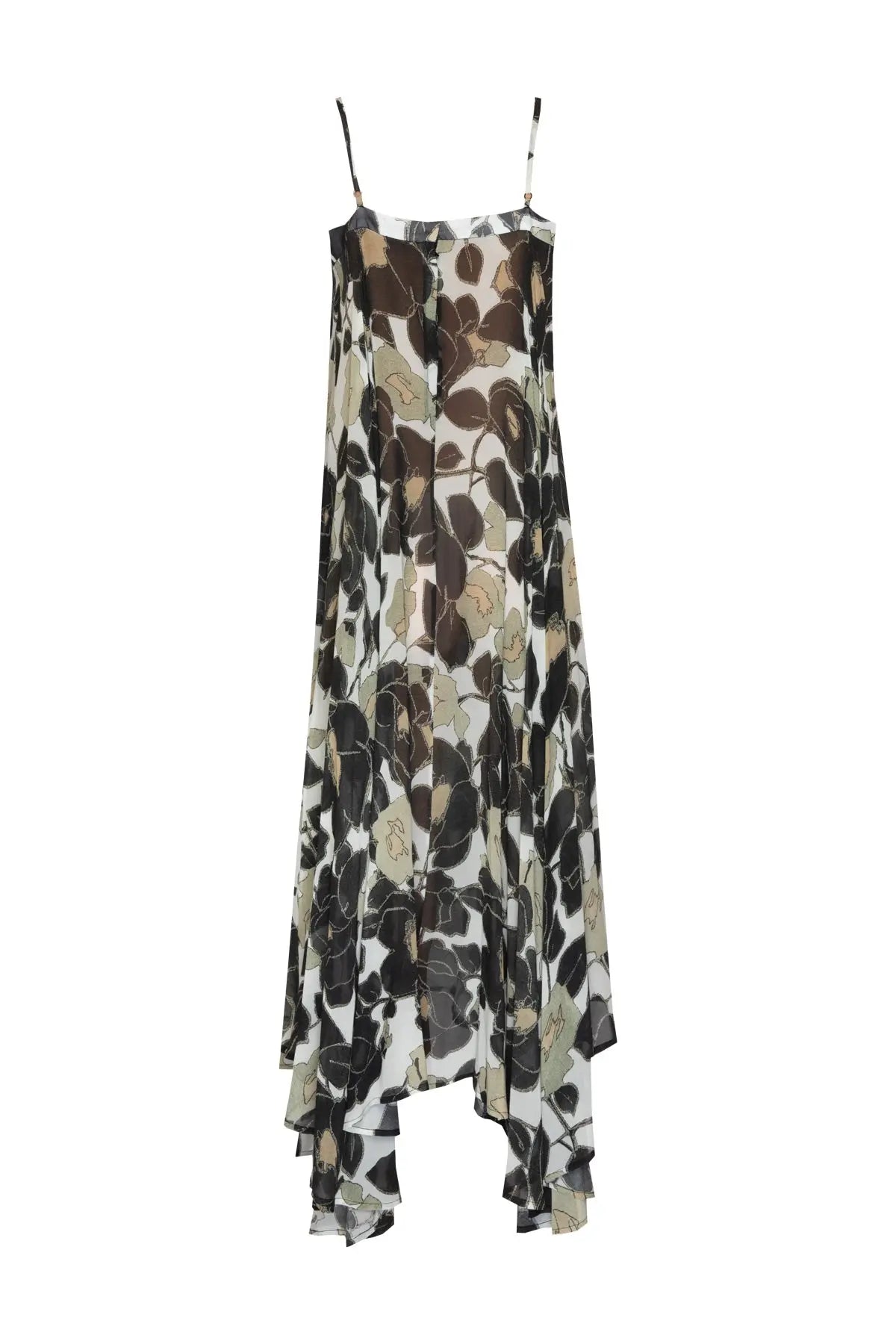 Silk Floral Circle Dress - Olive Debonnaire