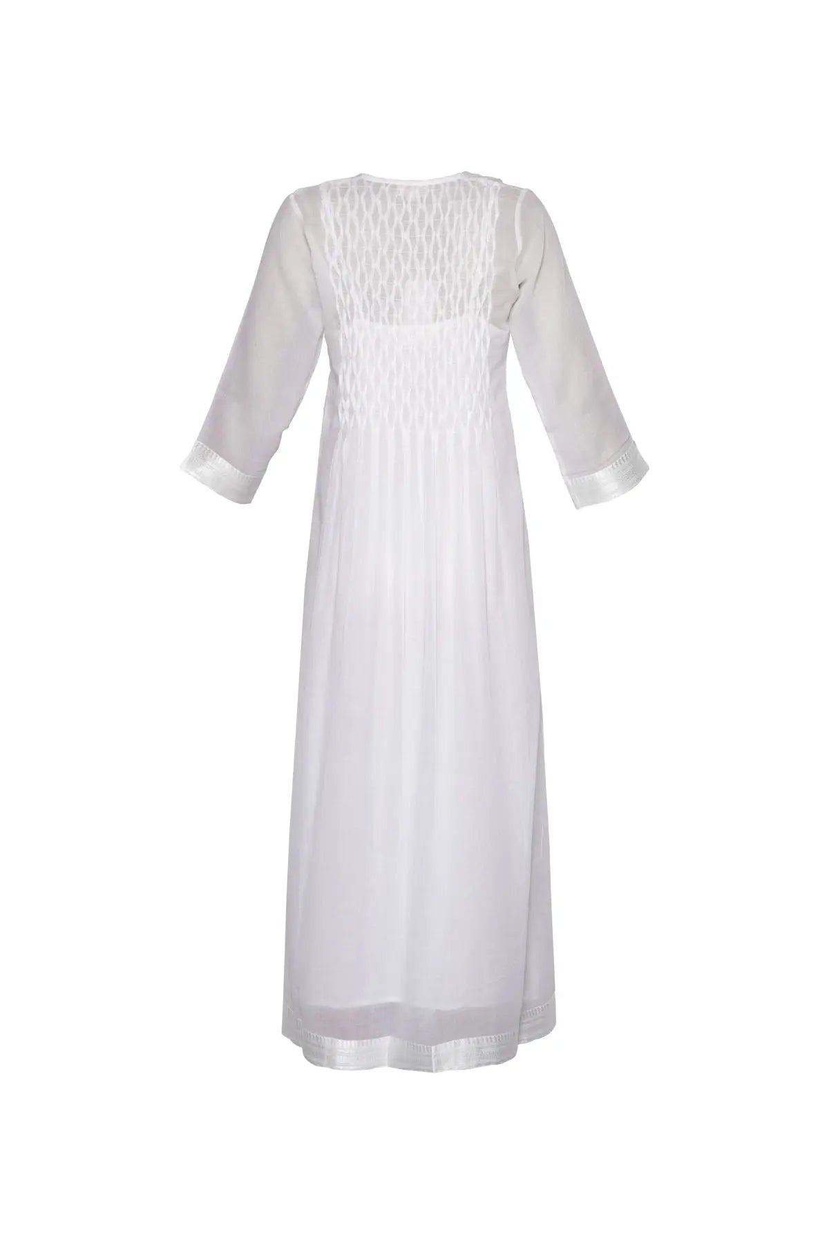 Datex Cotton Dress - White Kalyan