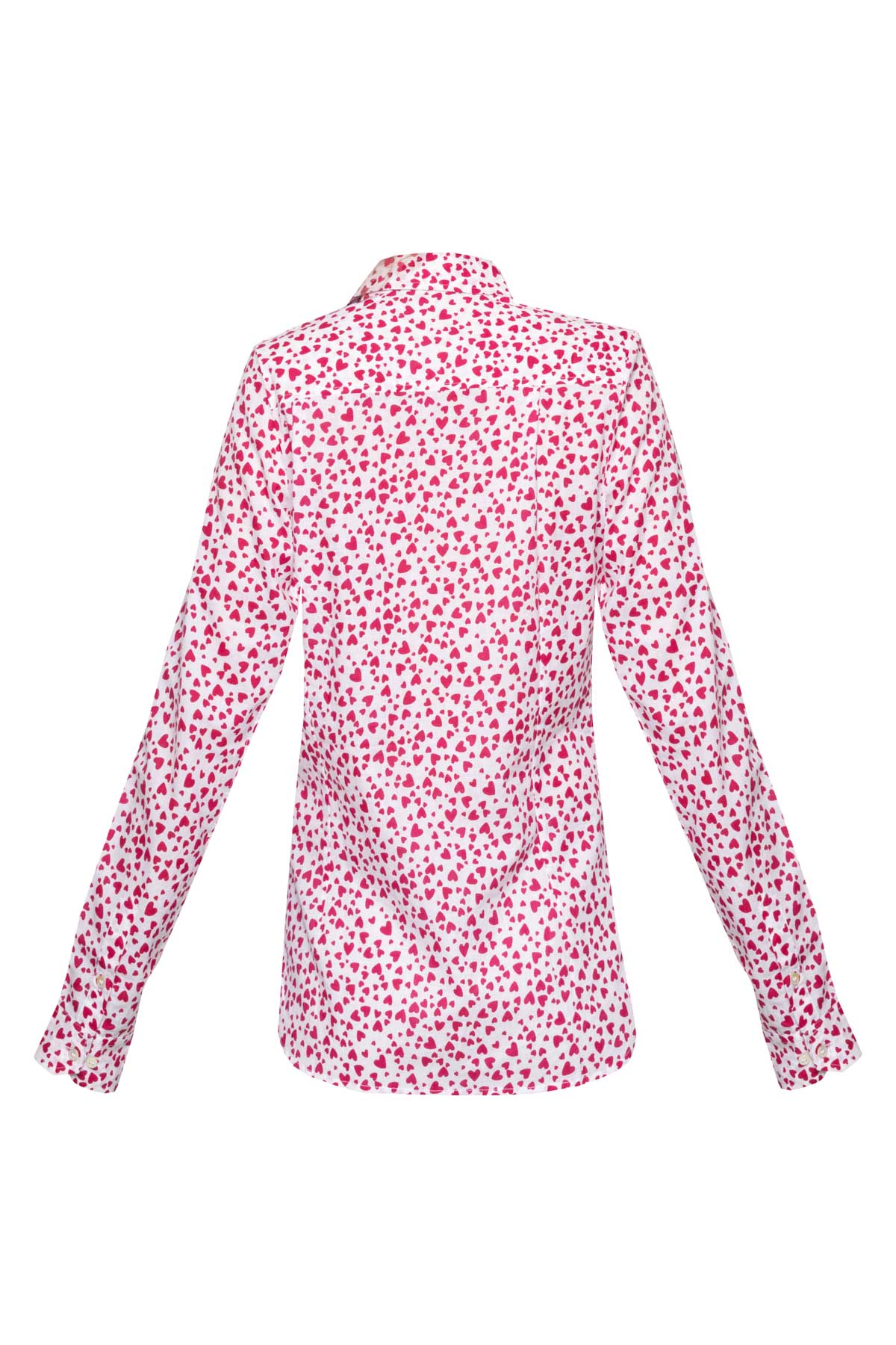 Women's Cotton Shirt -  Magenta Hearts