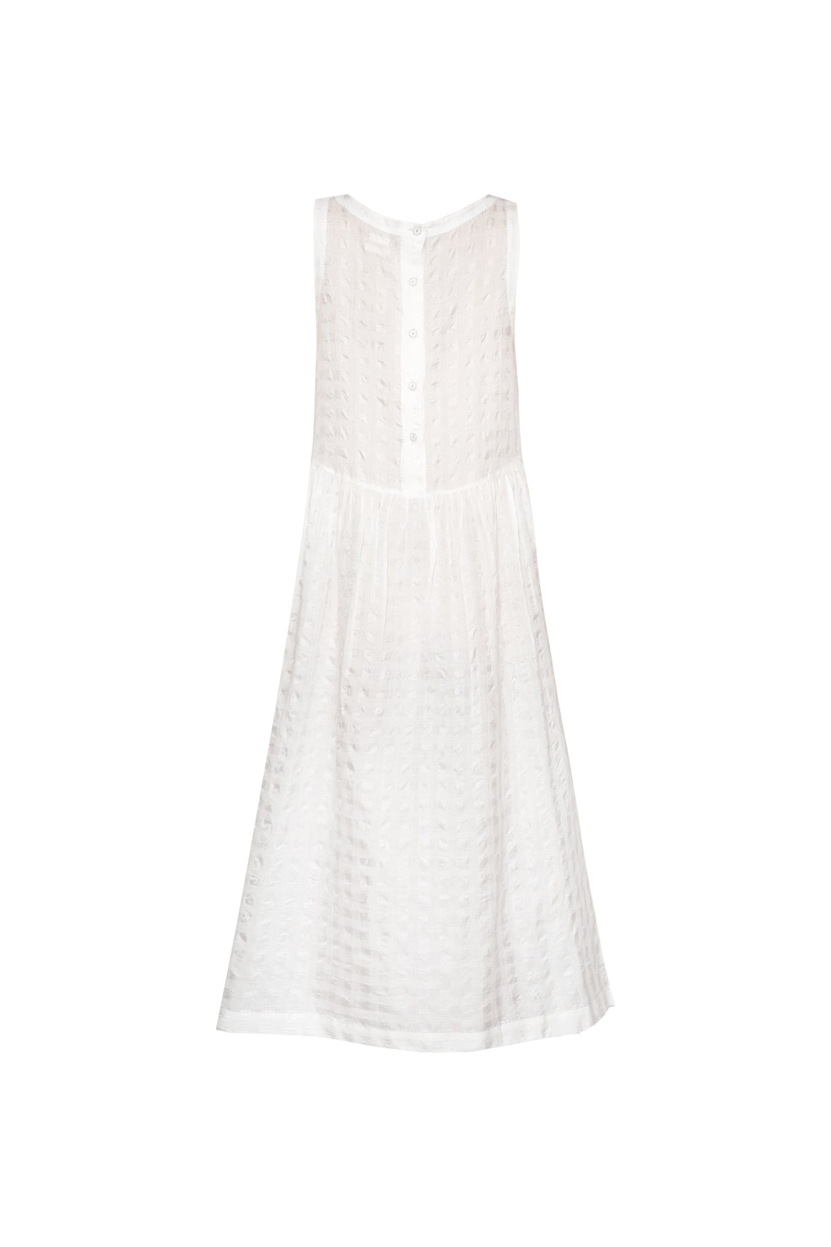 Florence Silk & Cotton Dress - White
