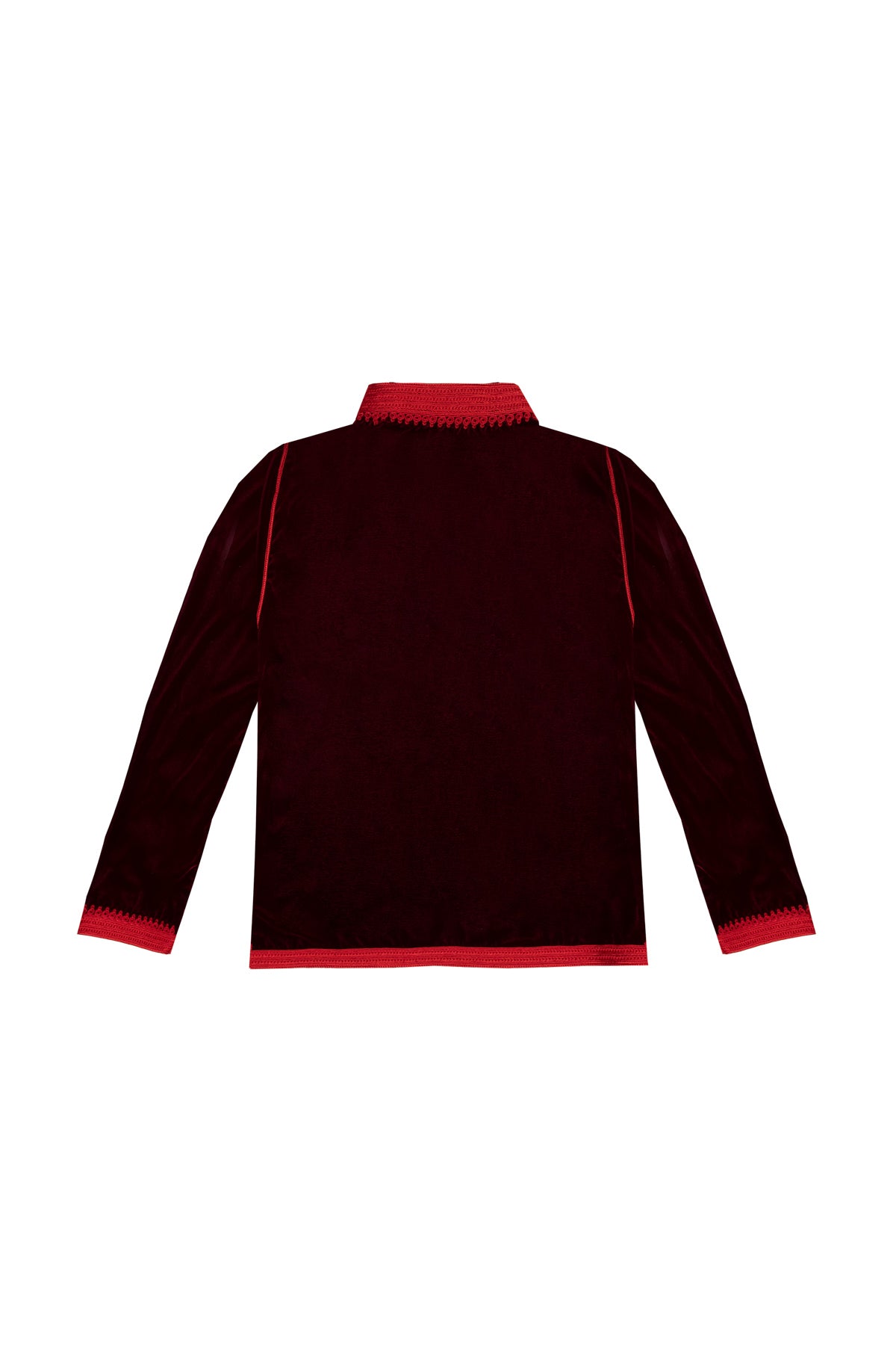 Children's Velvet Moroccan Jacket - Burgandy
