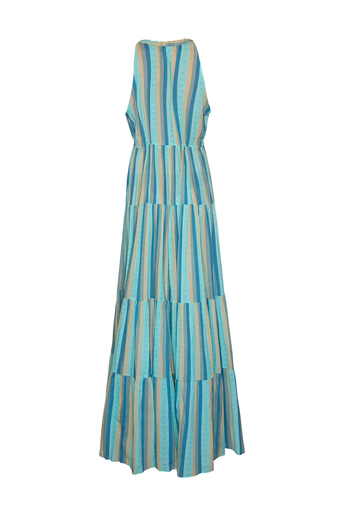 Sleeveless Cotton Sun Dress - Blue Stripes Debonnaire