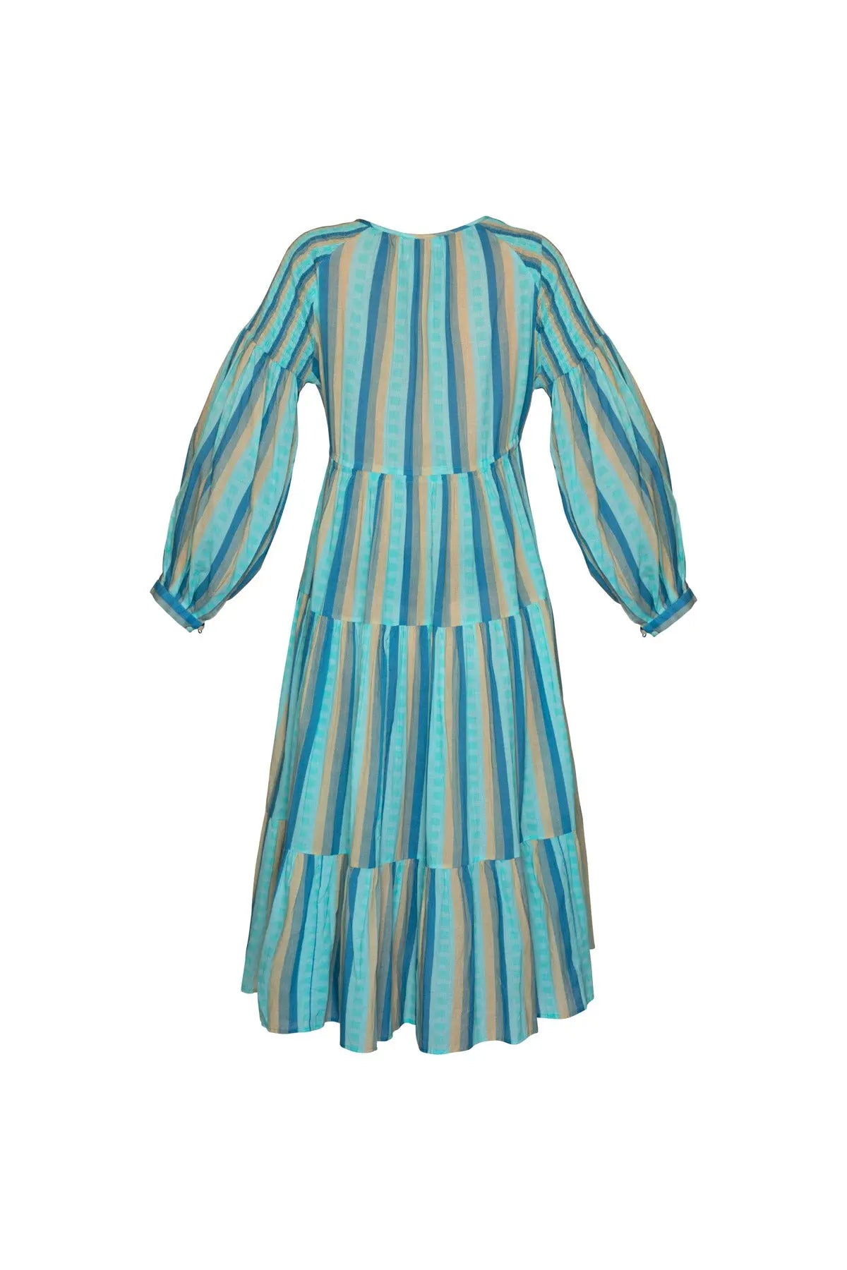Cotton Sun Dress Short - Blue Stripes Debonnaire