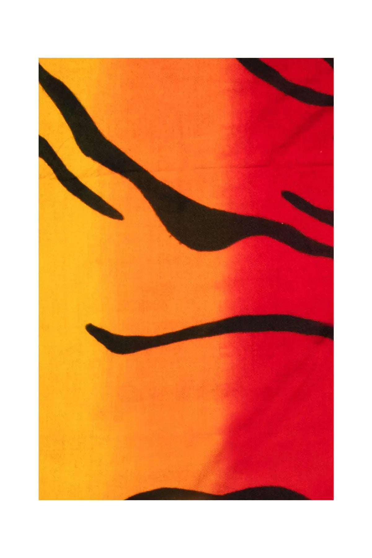 Tiger Hand-Painted Ombres Shawl - Red and Orange Debonnaire