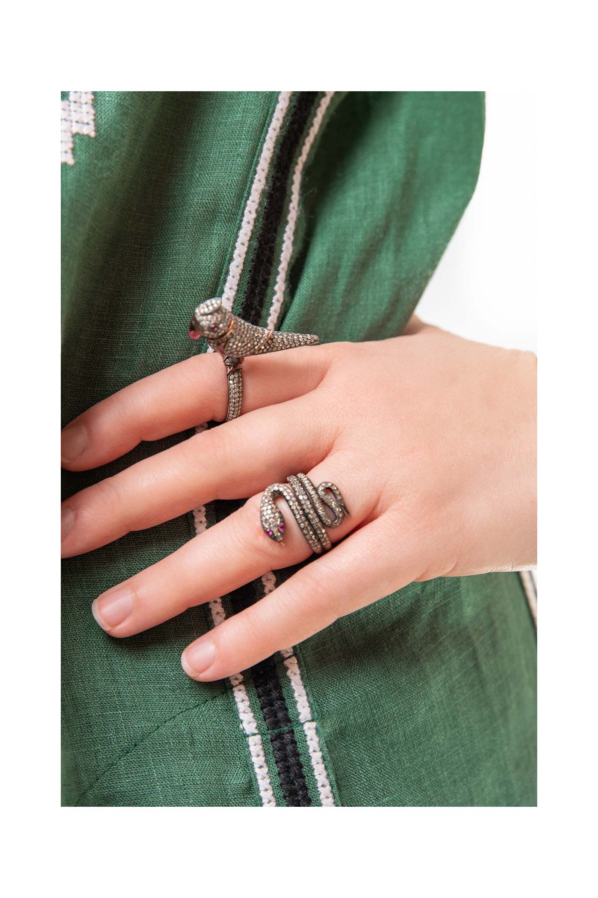 Diamond & Ruby Snake Ring