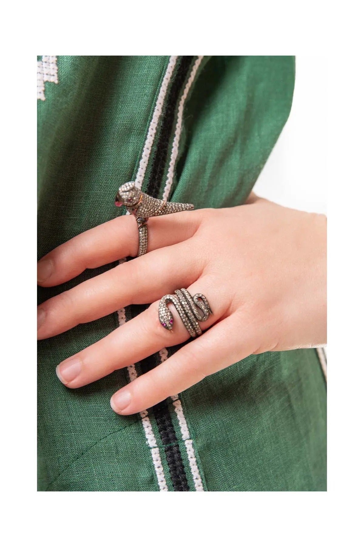 Diamond & Ruby Snake Ring The Gem Palace