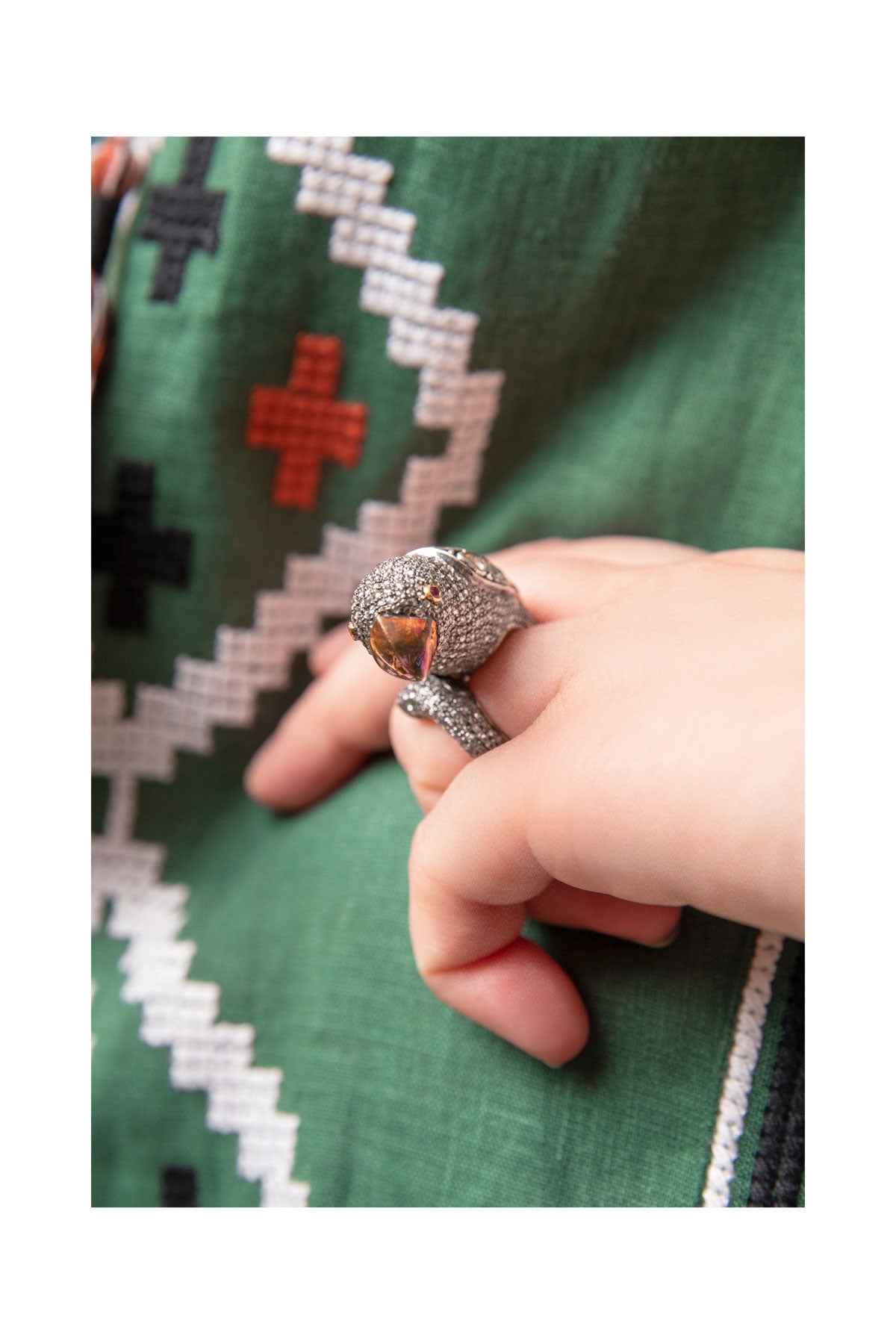 Diamond & Ruby Parrot Ring