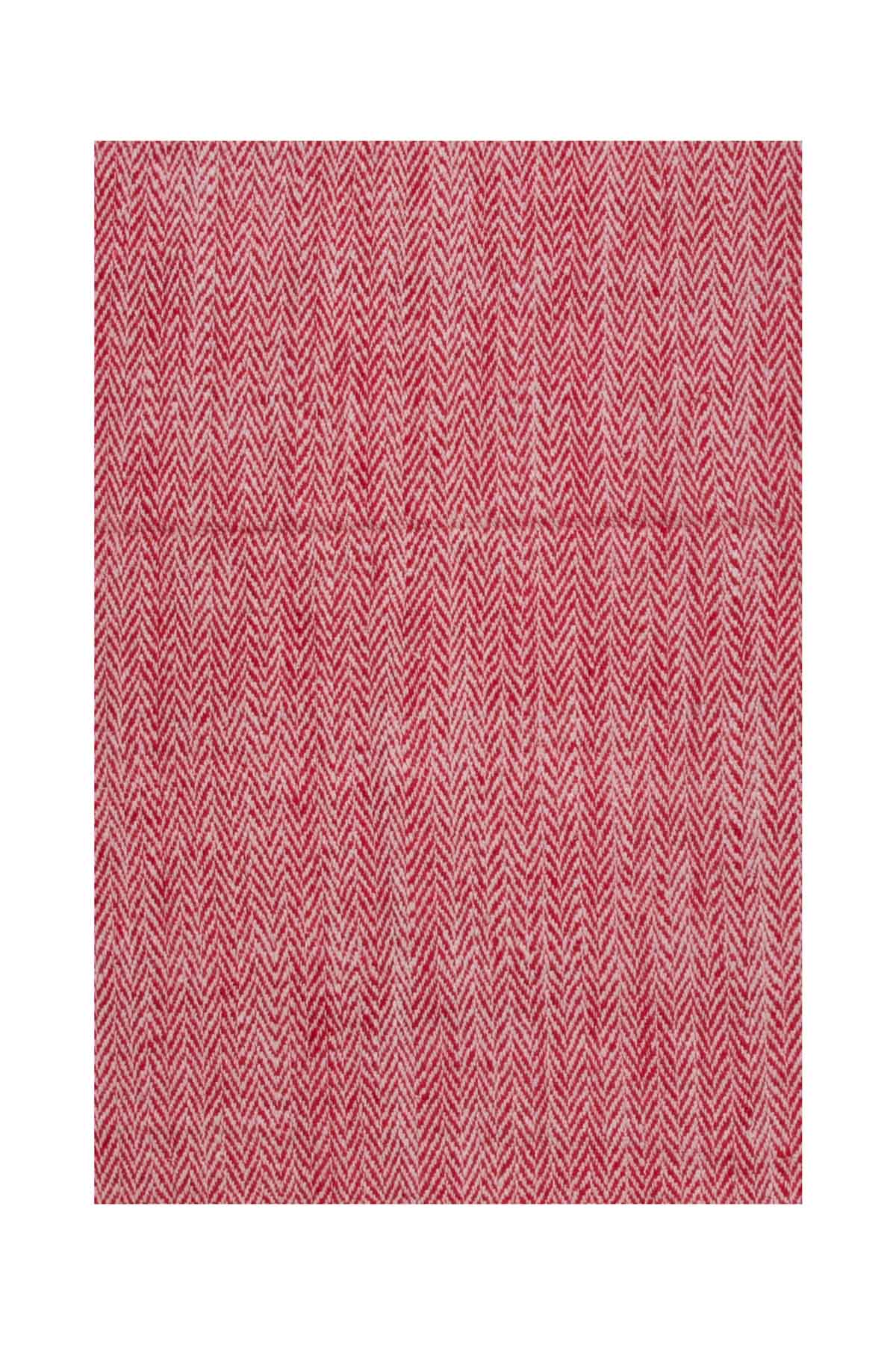 Herringbone Cashmere Blanket - Red & White Debonnaire