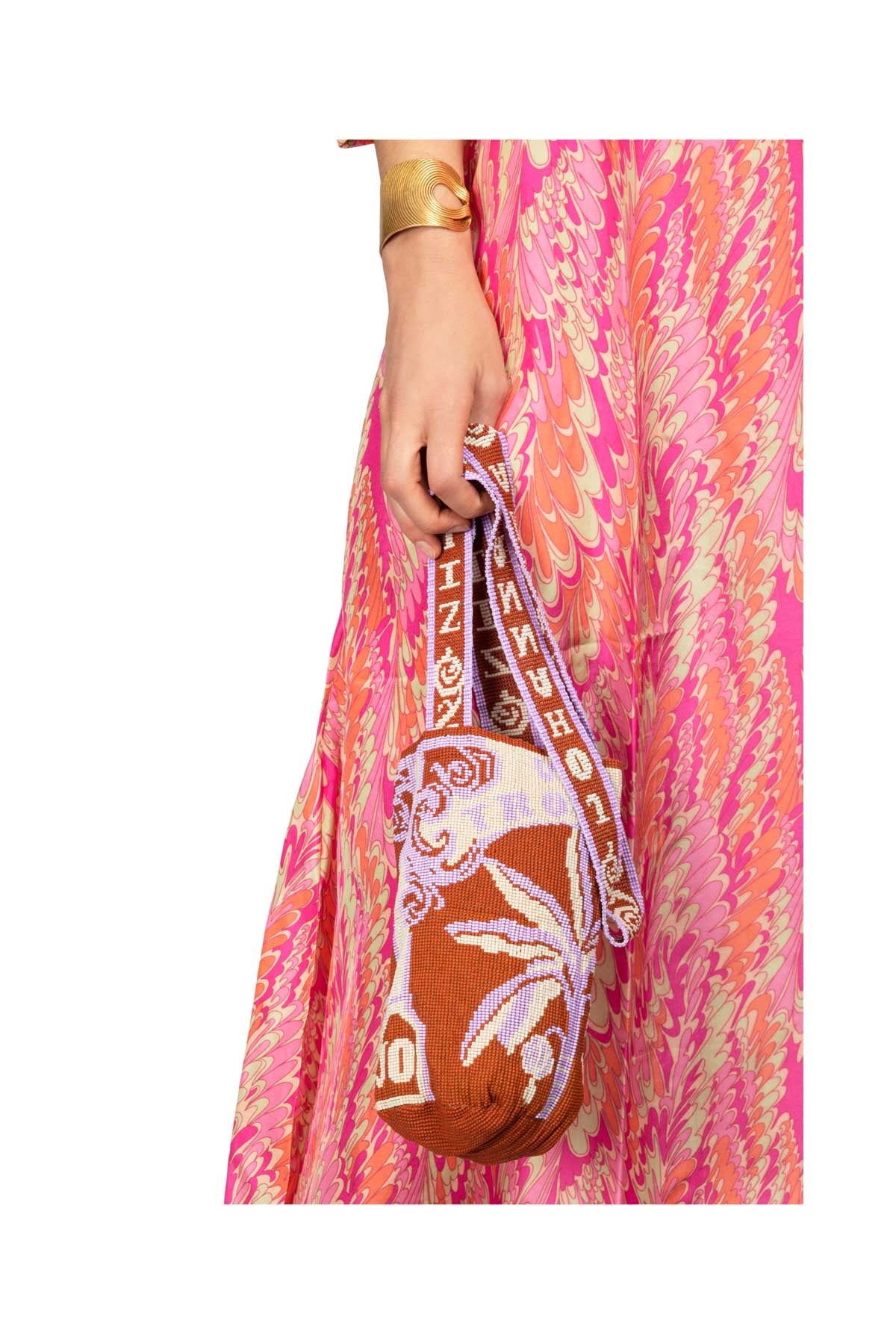 Beaded Vida Tropical Mochila - Chai & Lavender