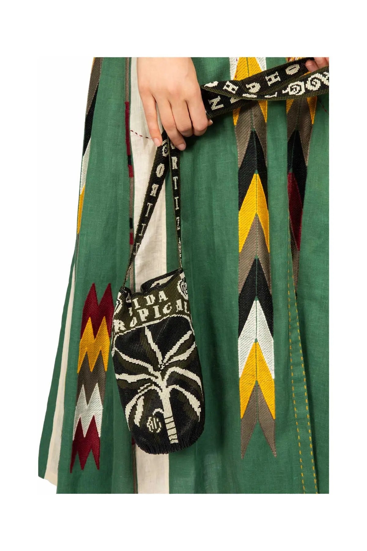 Beaded Vida Tropical Mochila - Black Johanna Ortiz