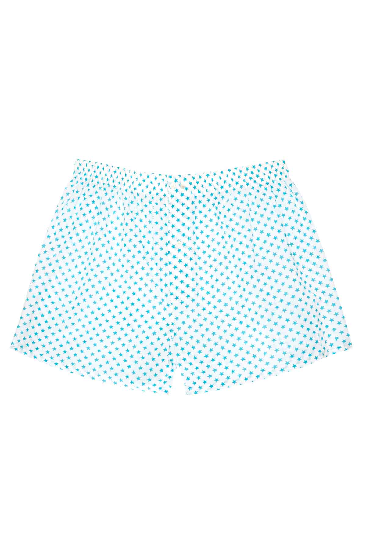 Men's Boxers - Large Turquoise Stars