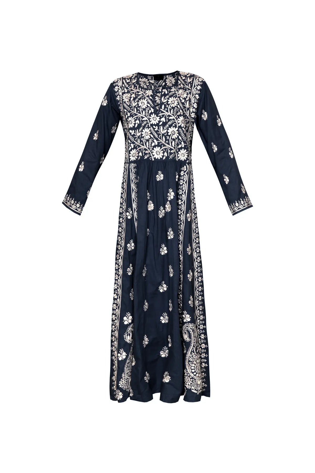 Cotton Embroidered Dress - Indigo Debonnaire