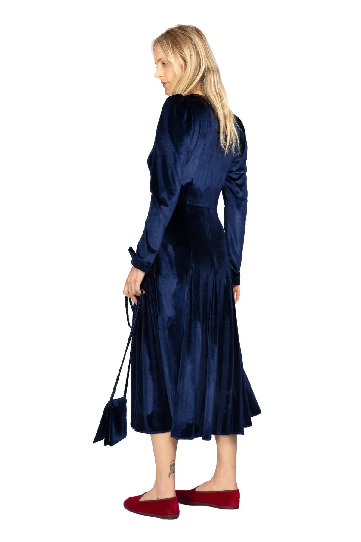Jemima Velvet Dress - Navy Debonnaire