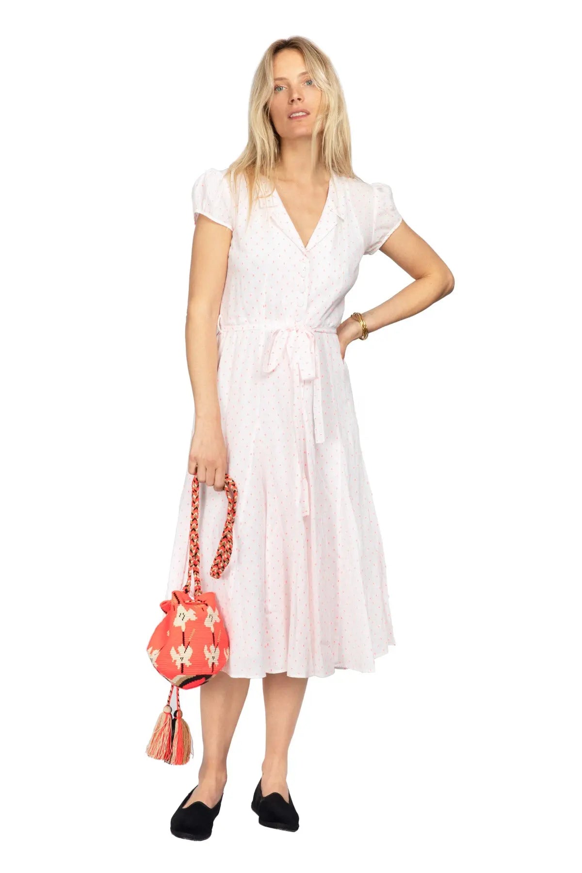 Cotton Bugesha Dress - Pink Polka Debonnaire
