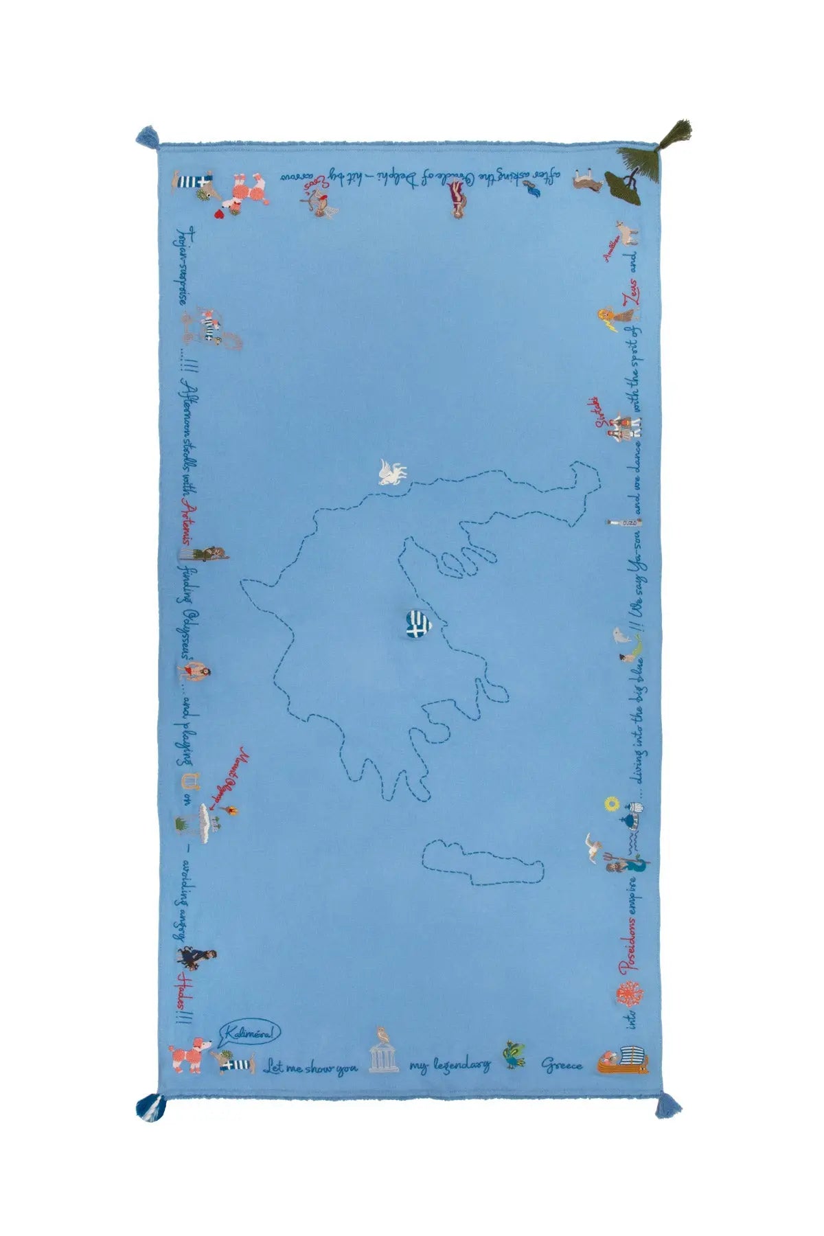 Greek Holiday Shawl - Blue The Holy Goat