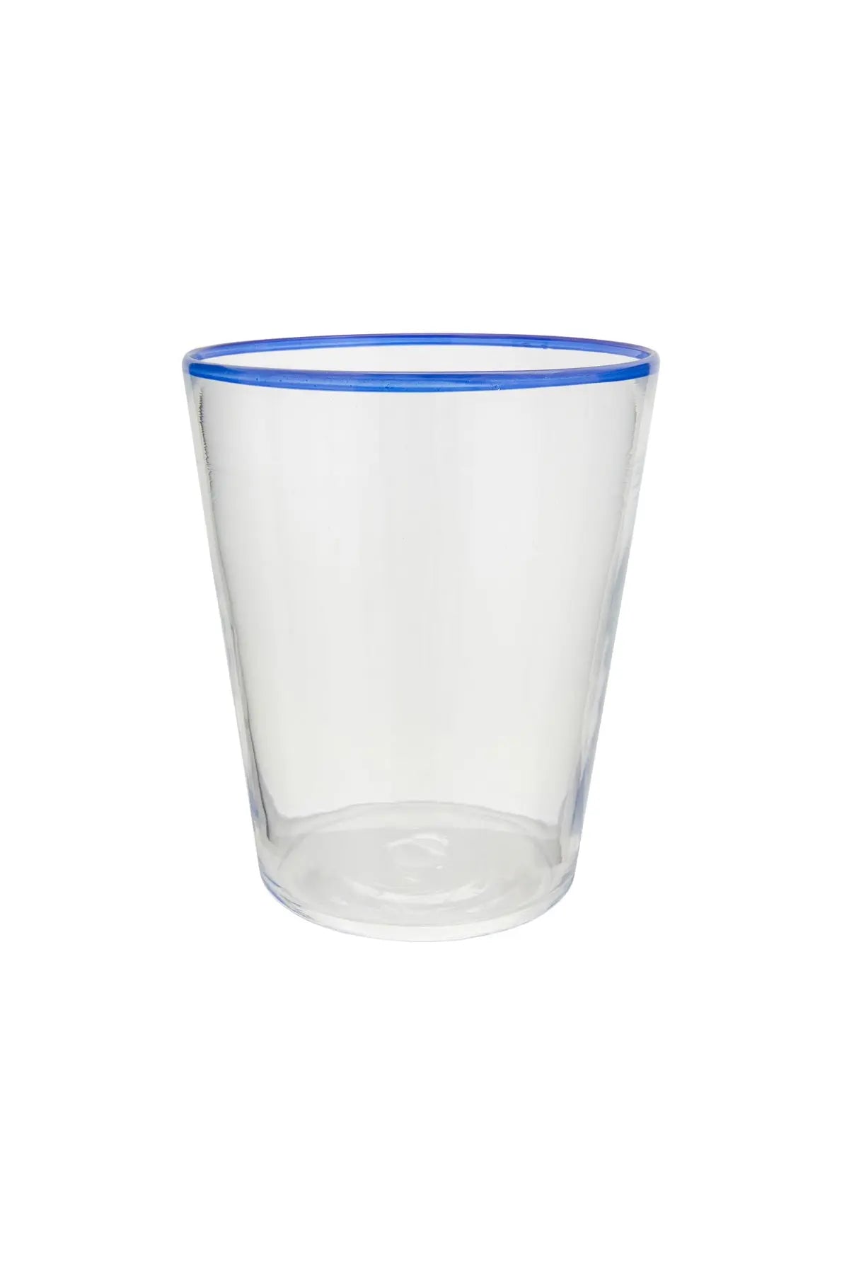 Vaso Glass - Crystal With Blue Rim Giberto