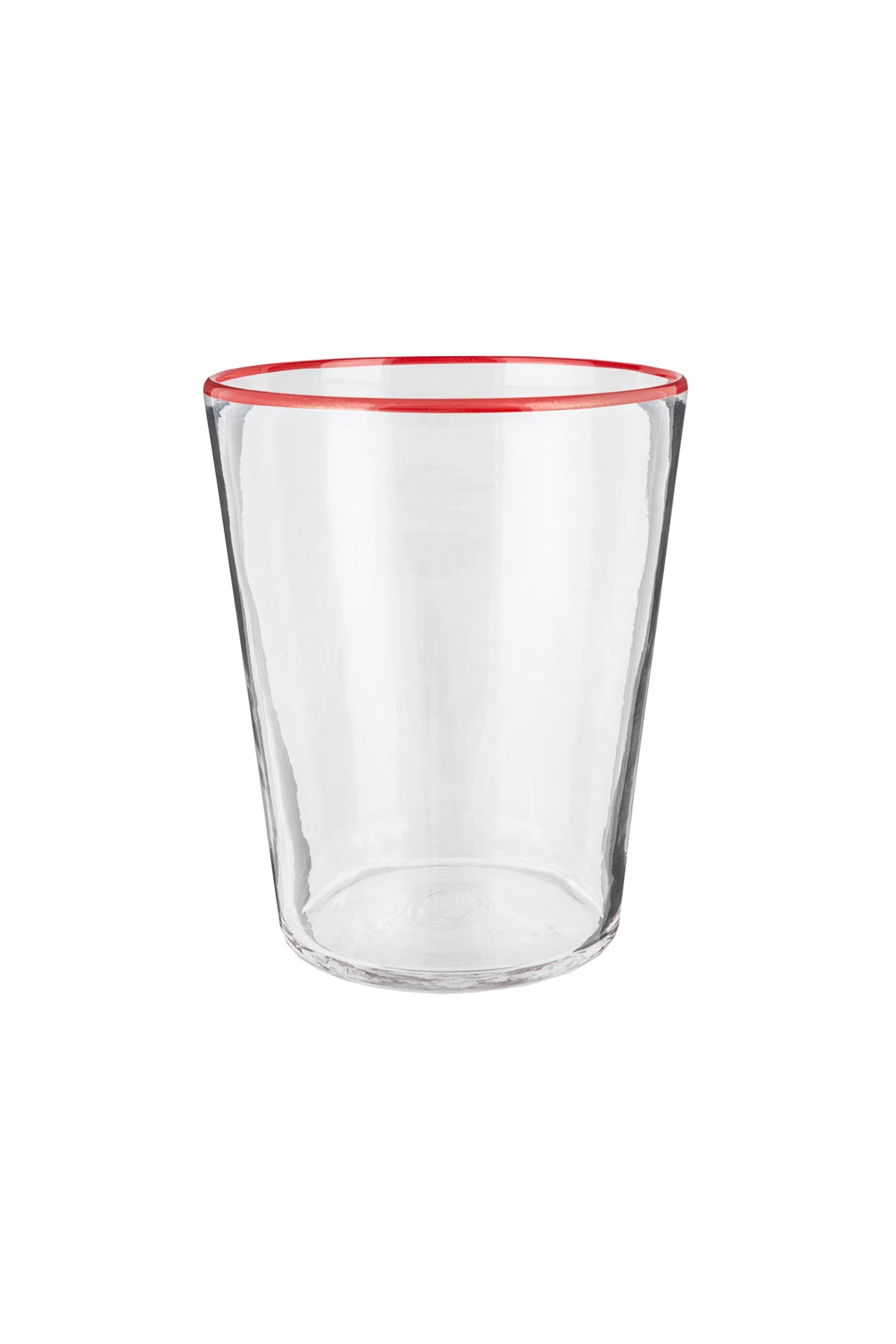 Vaso Glass - Crystal With Red Rim