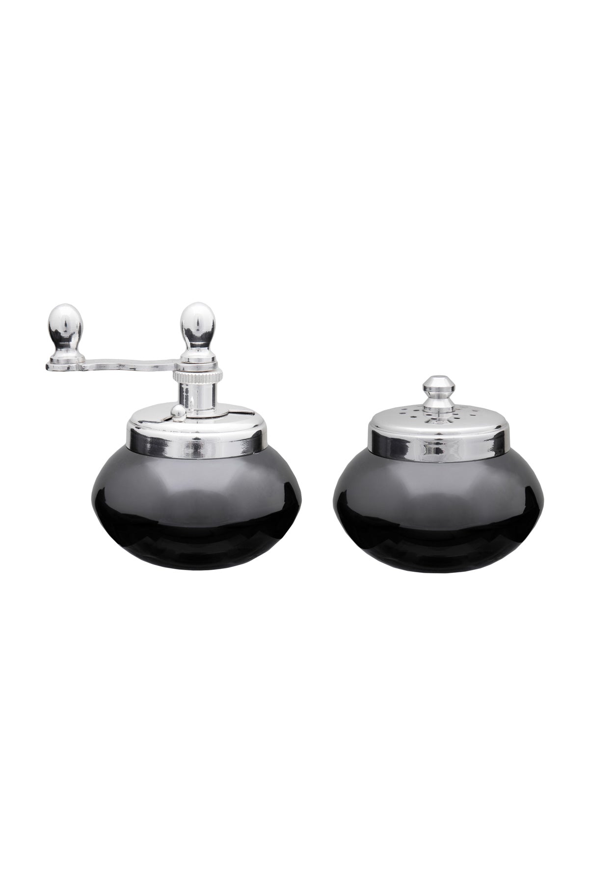 Salt & Pepper Set - Silver & Black