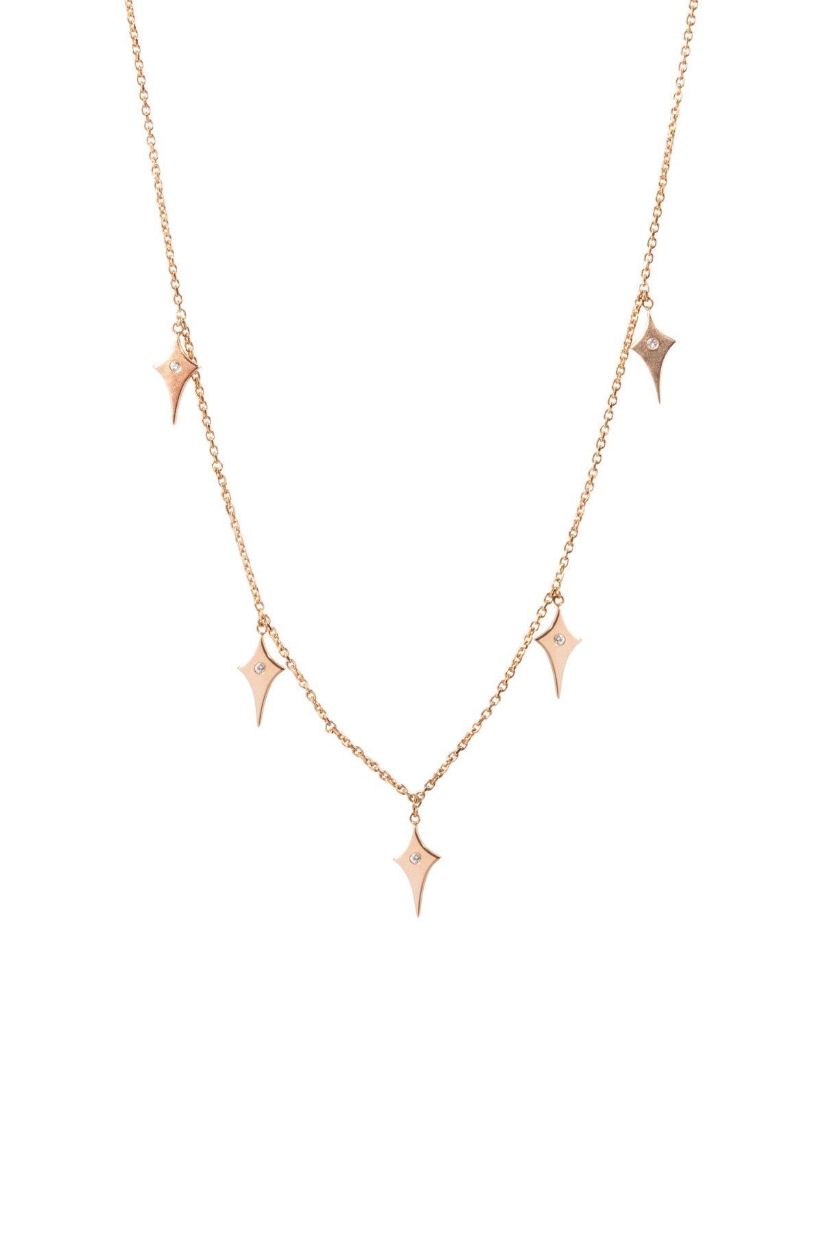 Five Shield Diamond Necklace