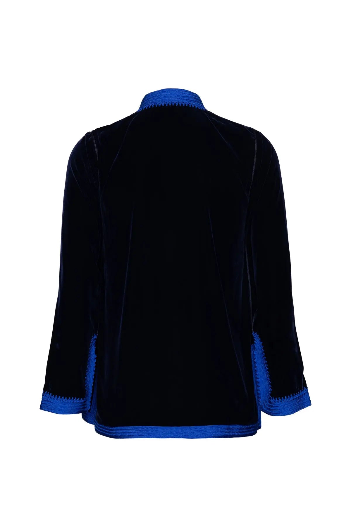Women's Moroccan Velvet Jacket - Dark Blue Debonnaire