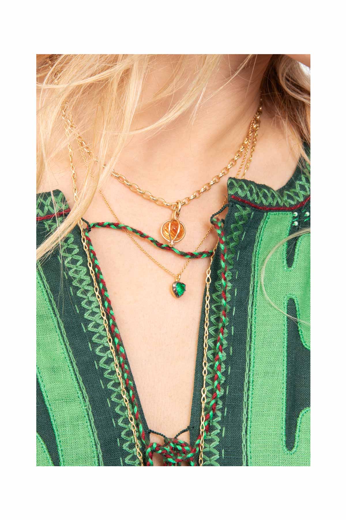 Gemstone Cage Necklace