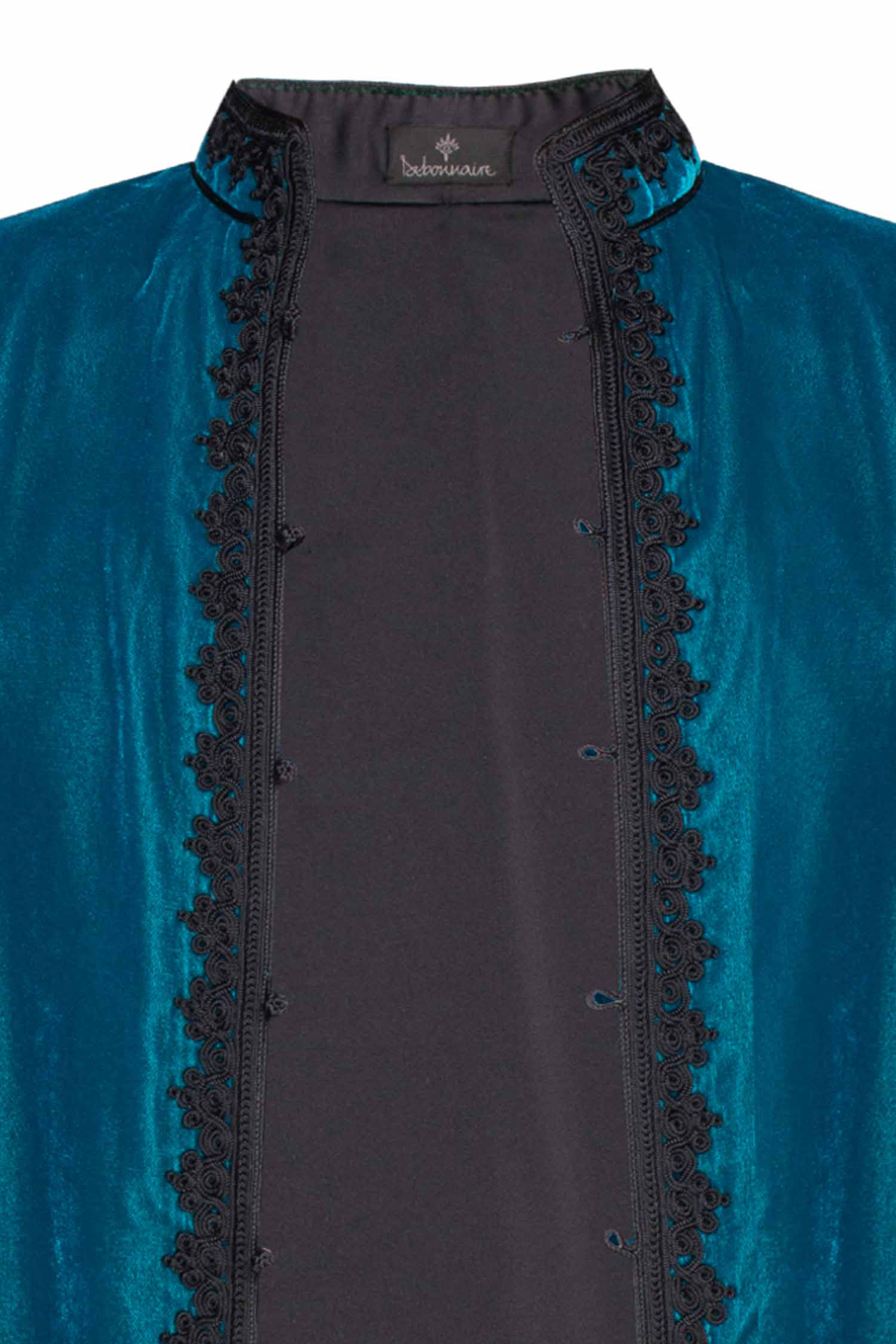 Men's Moroccan Velvet Jacket - Teal Aya