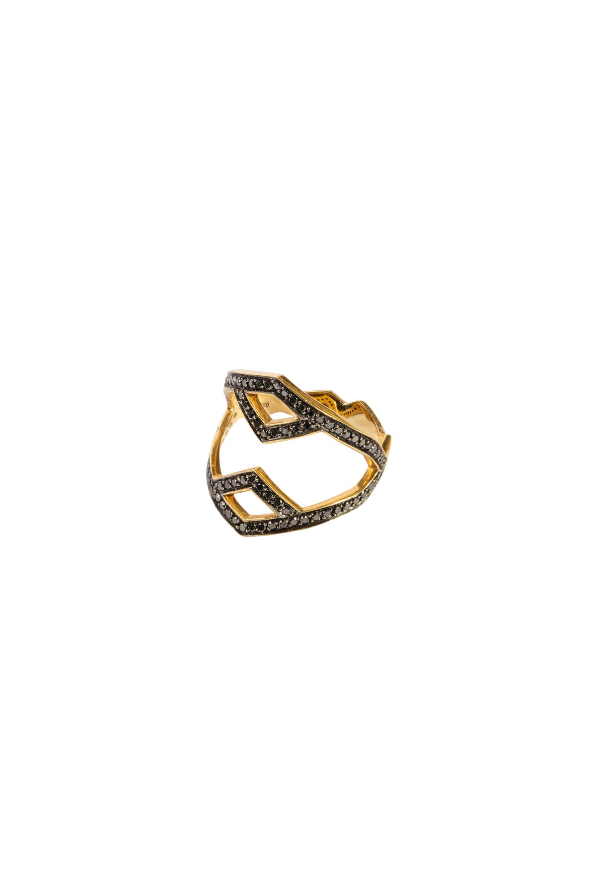 Yellow Gold Black Diamond Ring