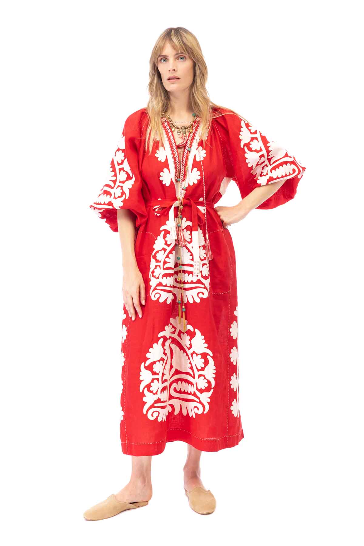 Shalimar Dress - Red & White