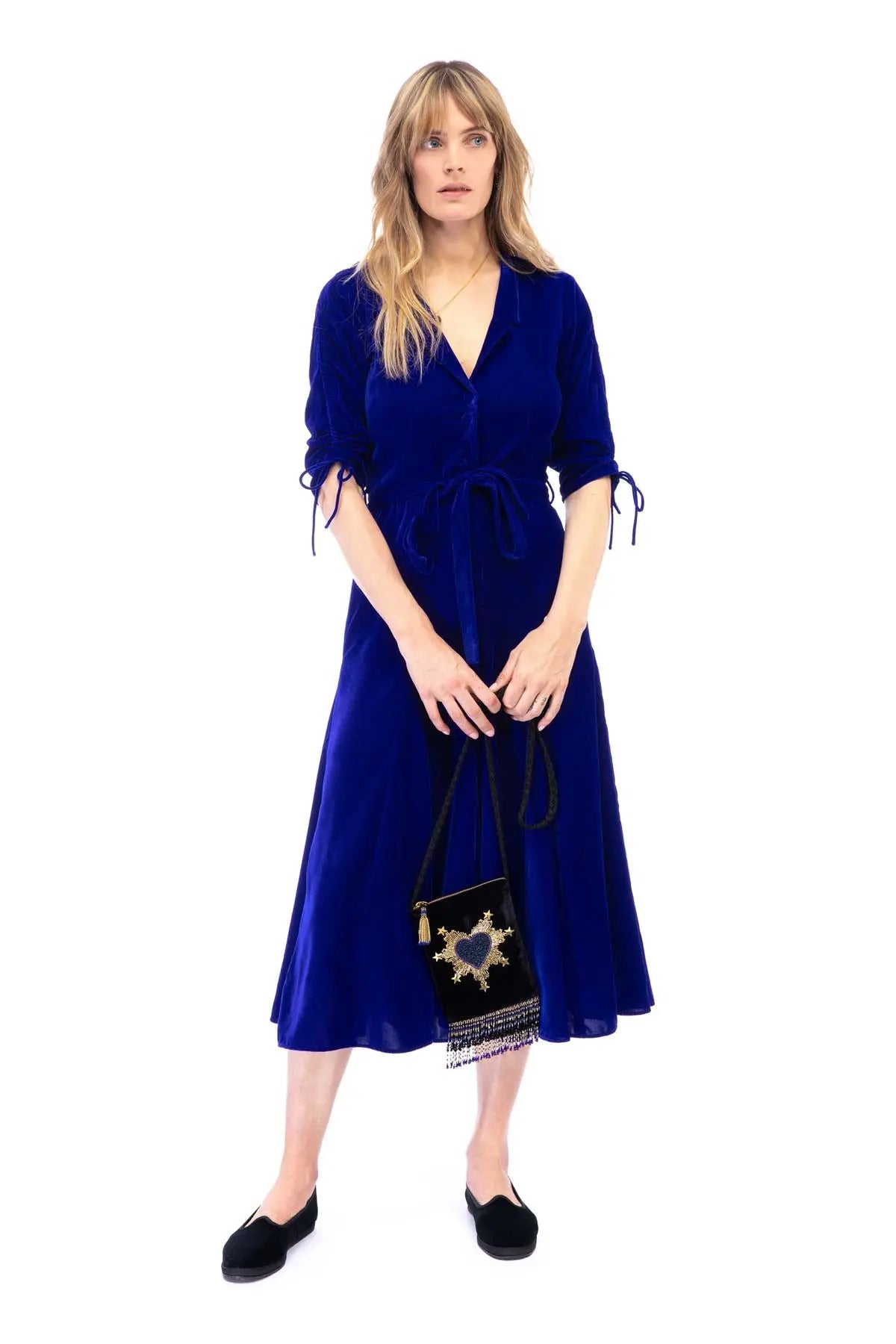 Bugesha Velvet Dress - Blue Debonnaire