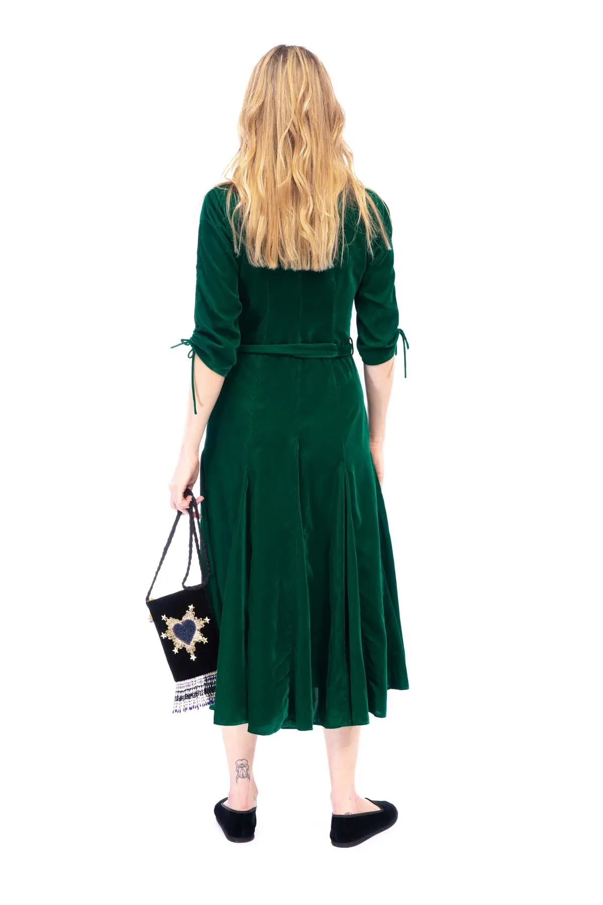 Bugesha Velvet Dress - Green Debonnaire