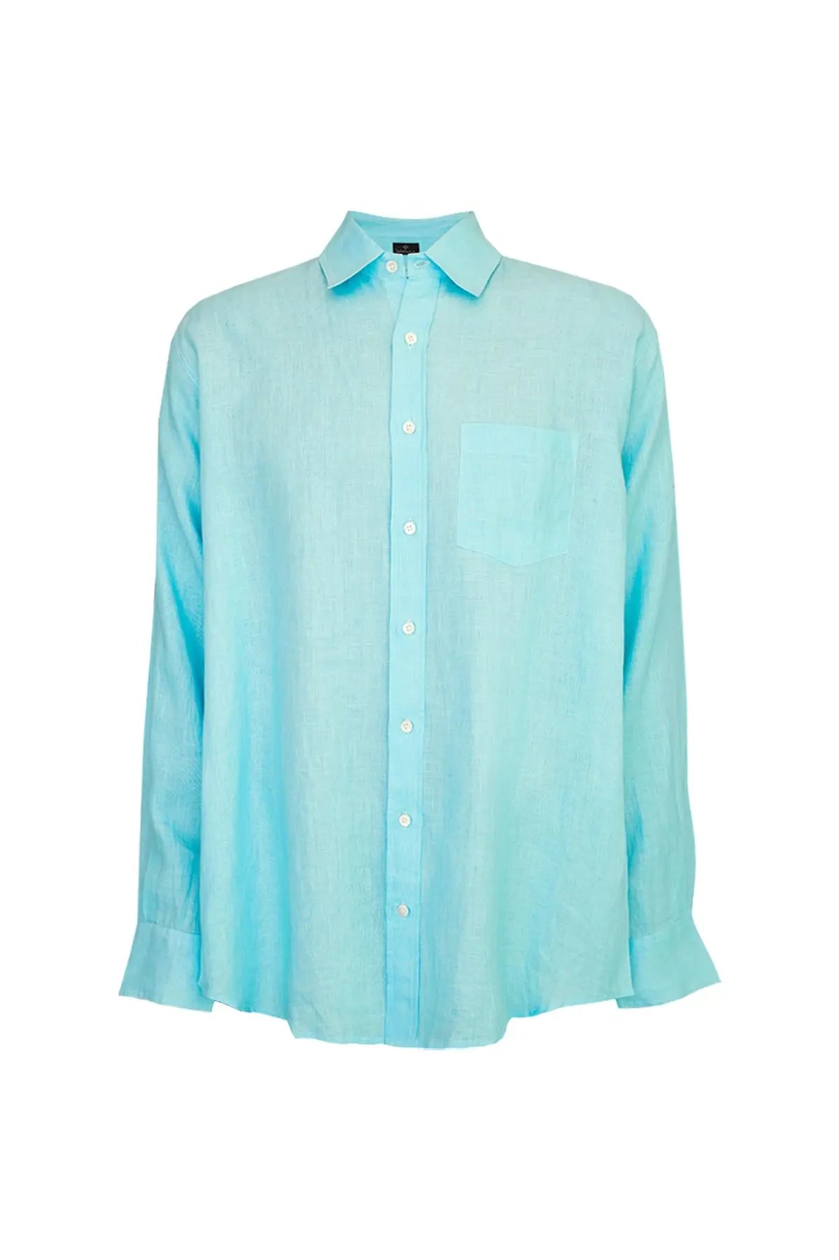 Classic Linen Shirt - Turqouise Blue Debonnaire
