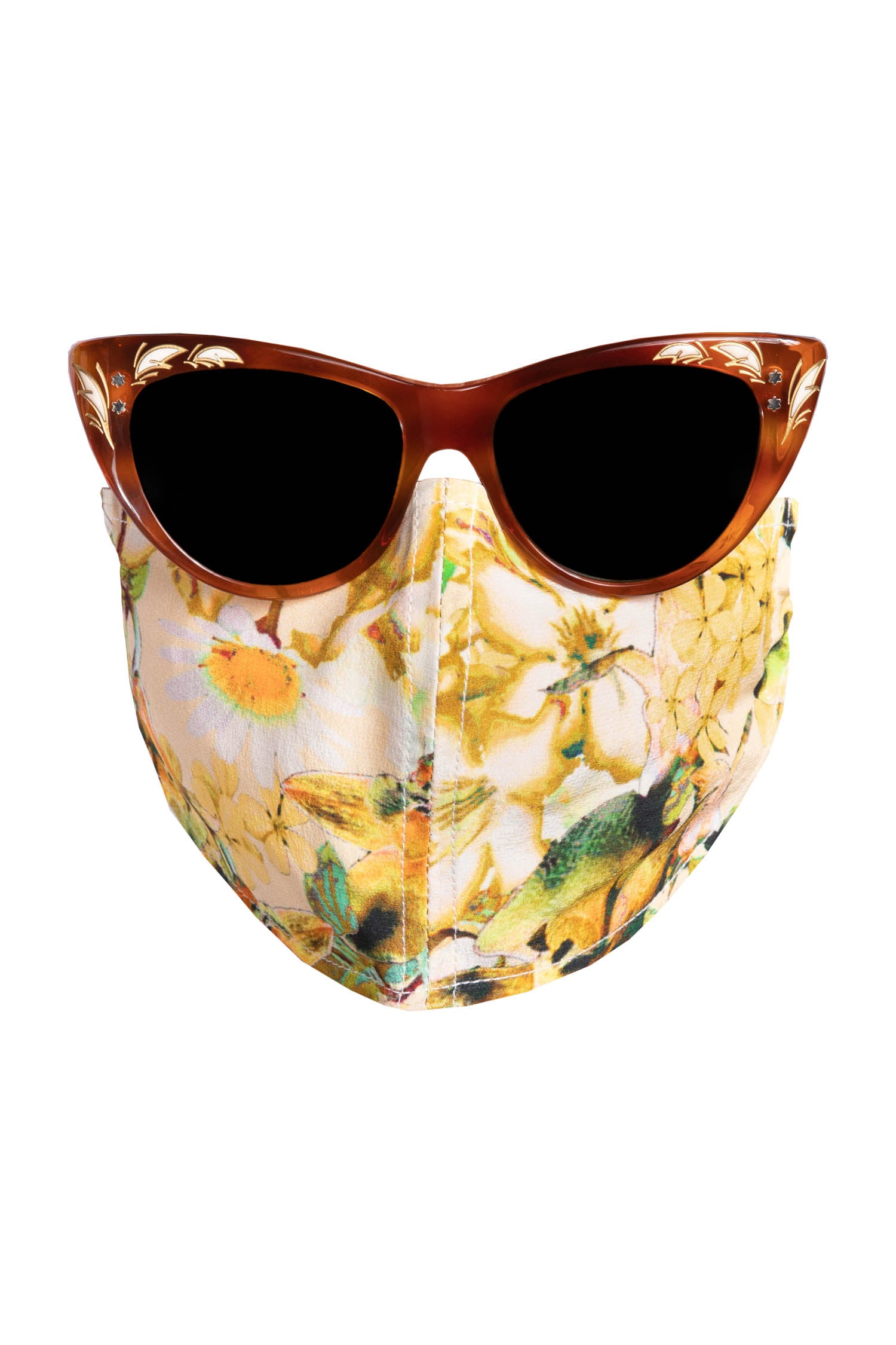 Silk Face Mask - Yellow Orchid