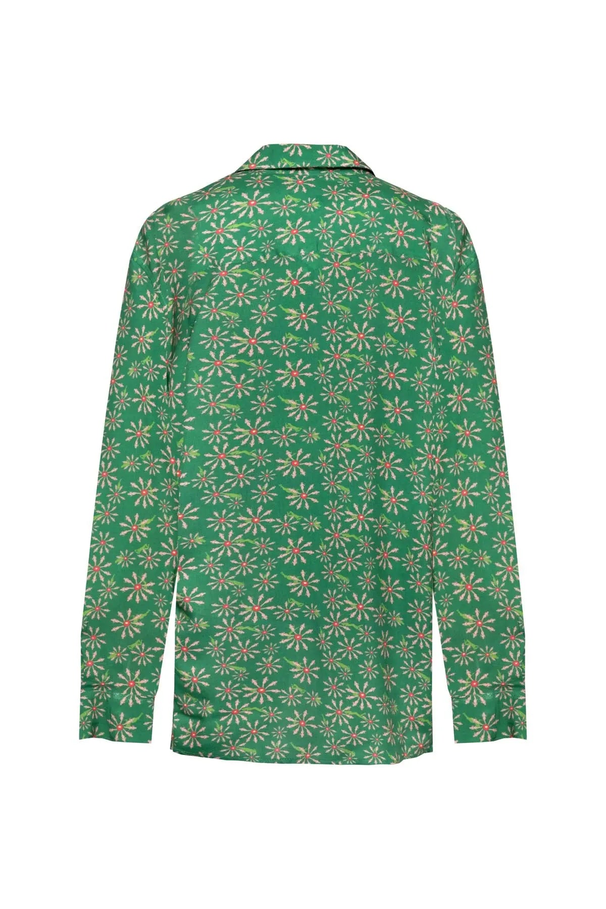 Men's Shirt - Green Flower Naked Ladies Print (Green & Red) Parioca