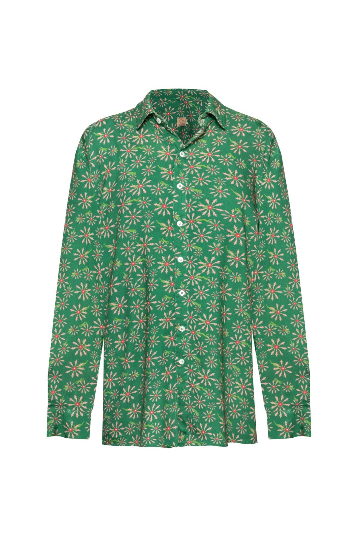 Men's Shirt - Green Flower Naked Ladies Print (Green & Red)