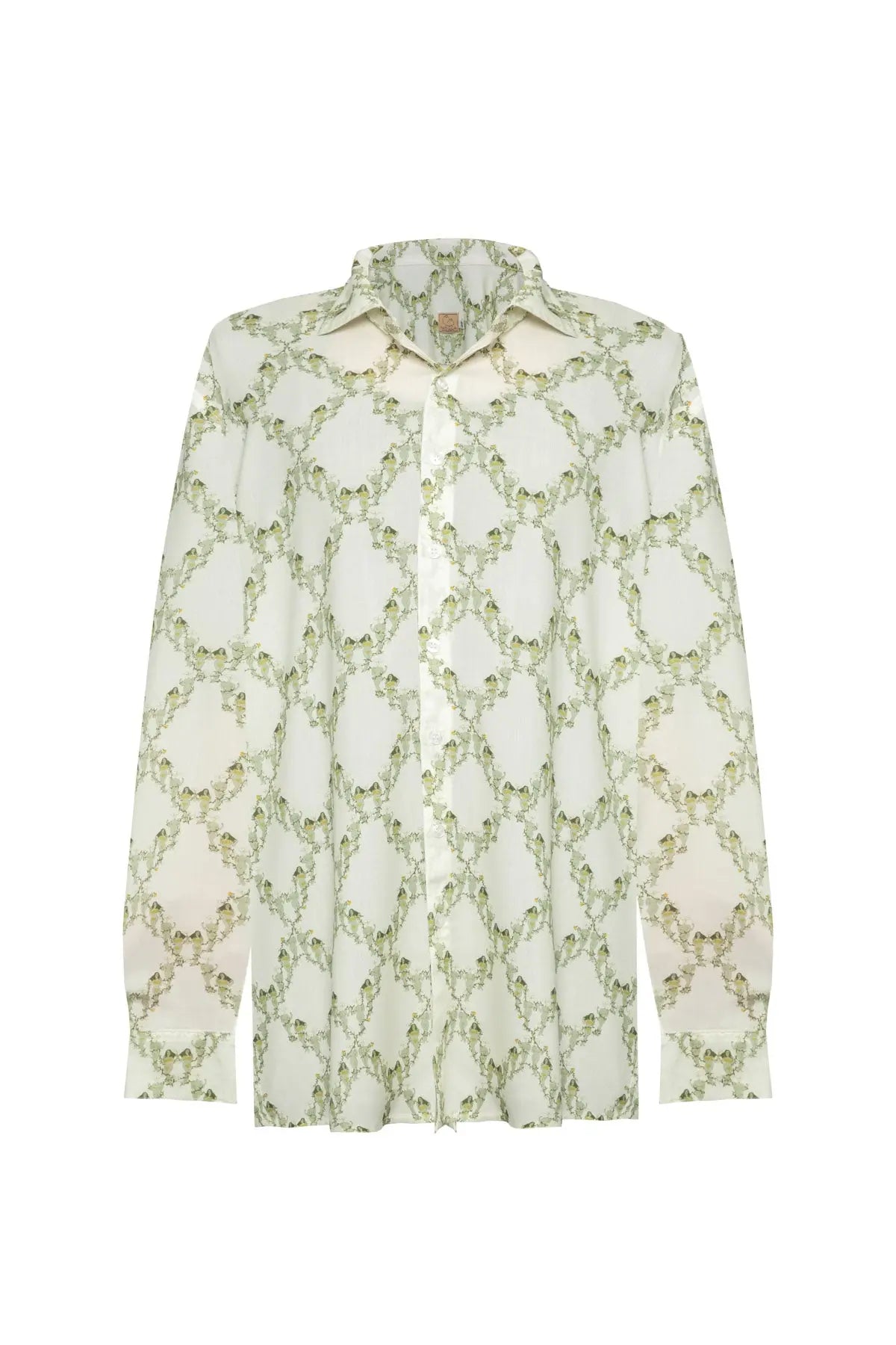 Men's Shirt - Trellis Naked Ladies Print (White & Grey) Parioca