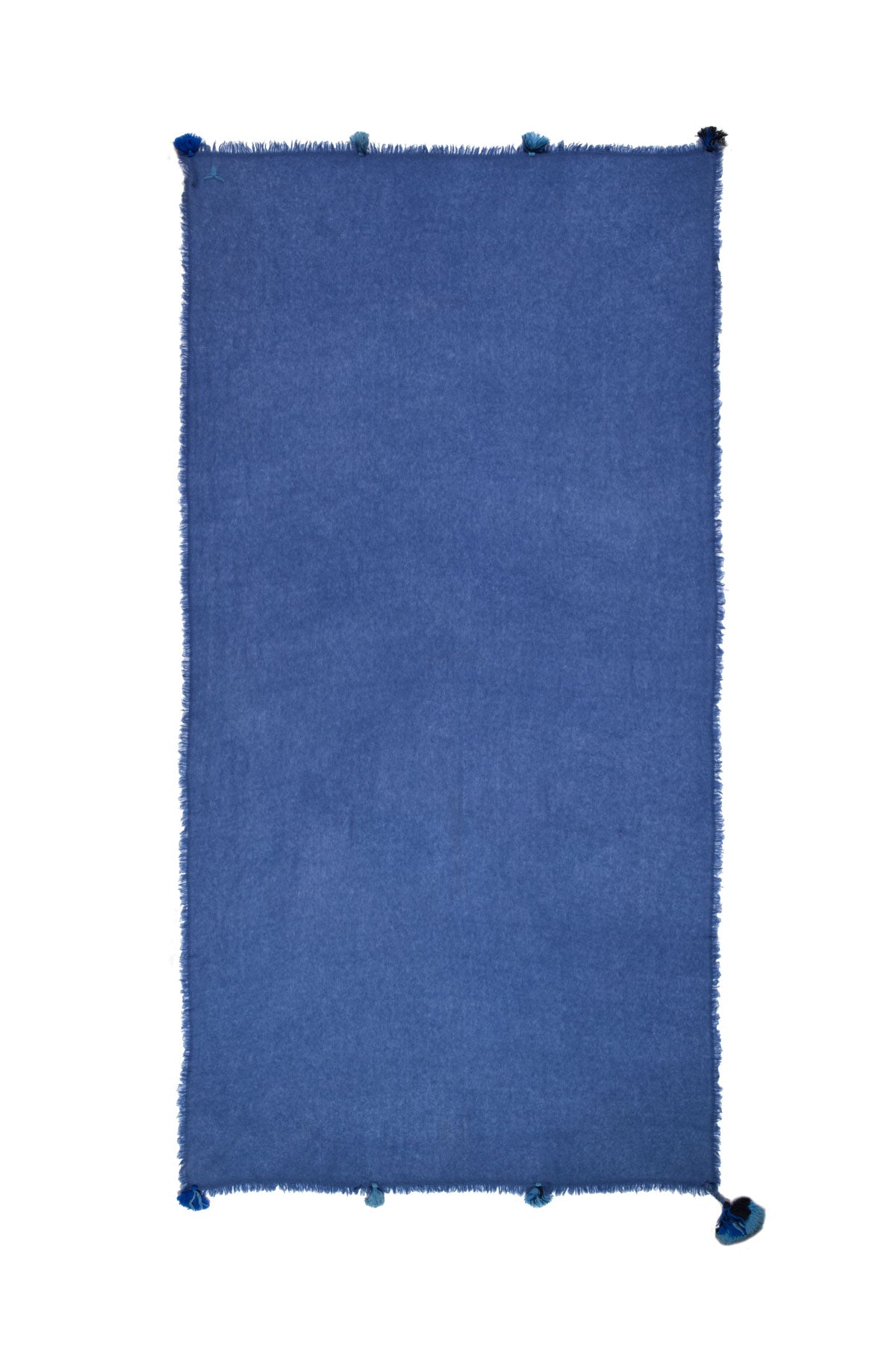 Cashmere Shawl With Tassels - Marlin Blue