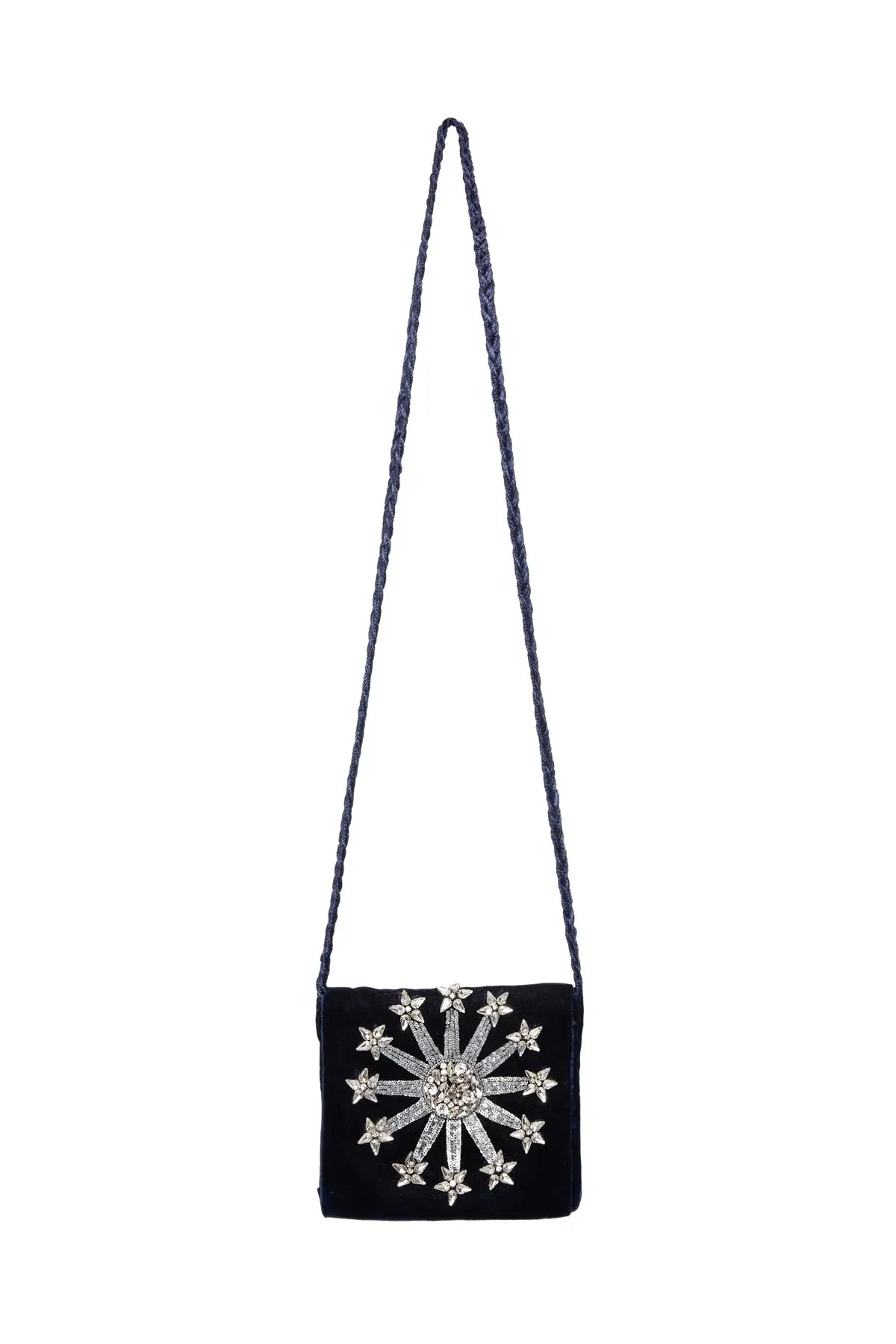 Star Crystal Velvet Bag - Blue Debonnaire