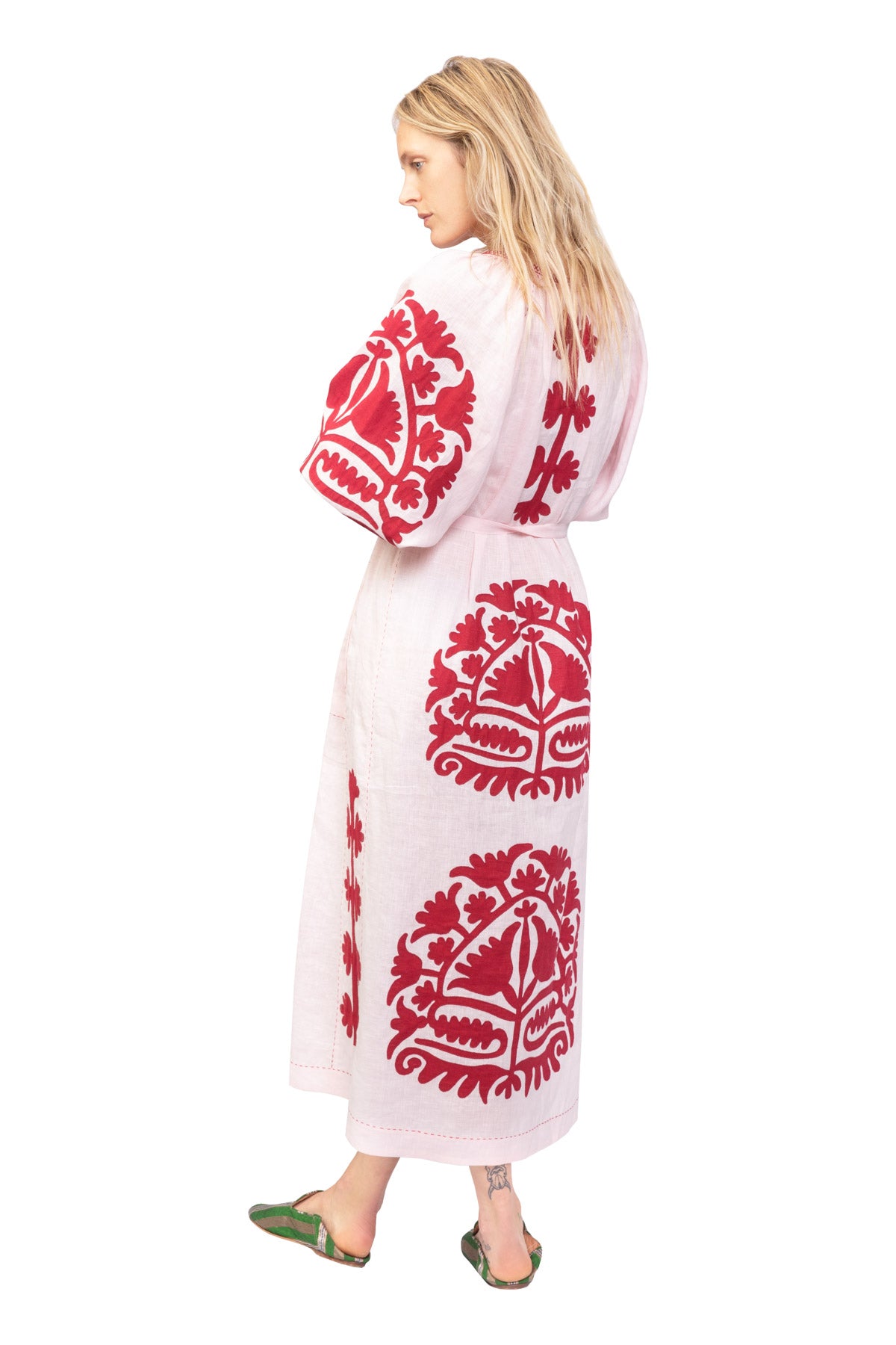 Shalimar Dress - Pink & Dark Red