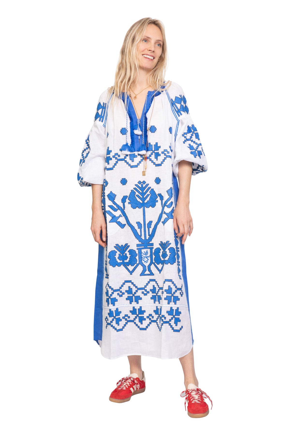 Tree Of Life Dress - Blue & White