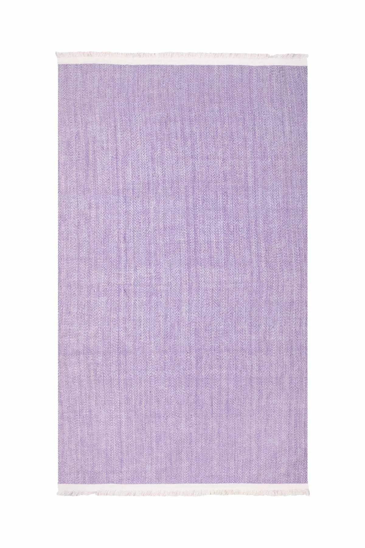 Herringbone Cashmere Blanket - Purple & White Debonnaire