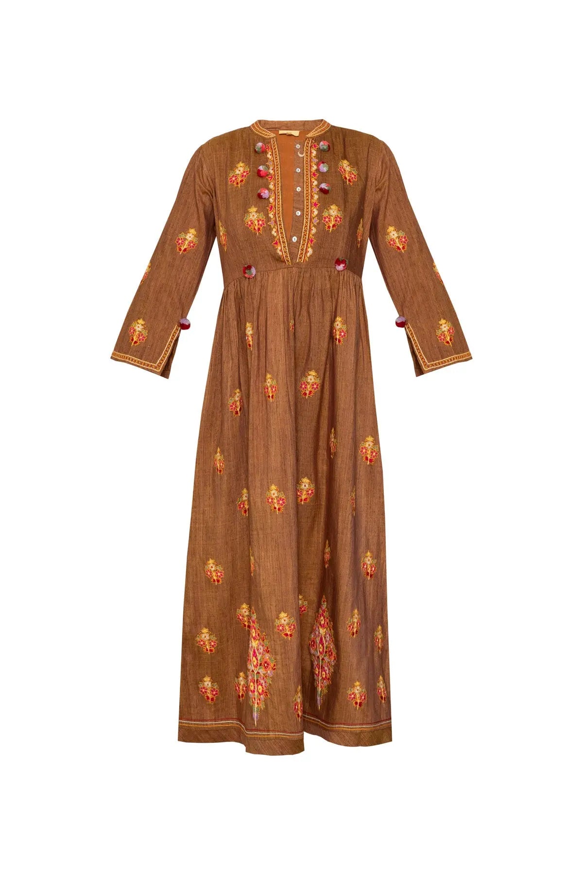 Hermitage Handloom Tweed Silk Dress - Patchouli Ahilaya