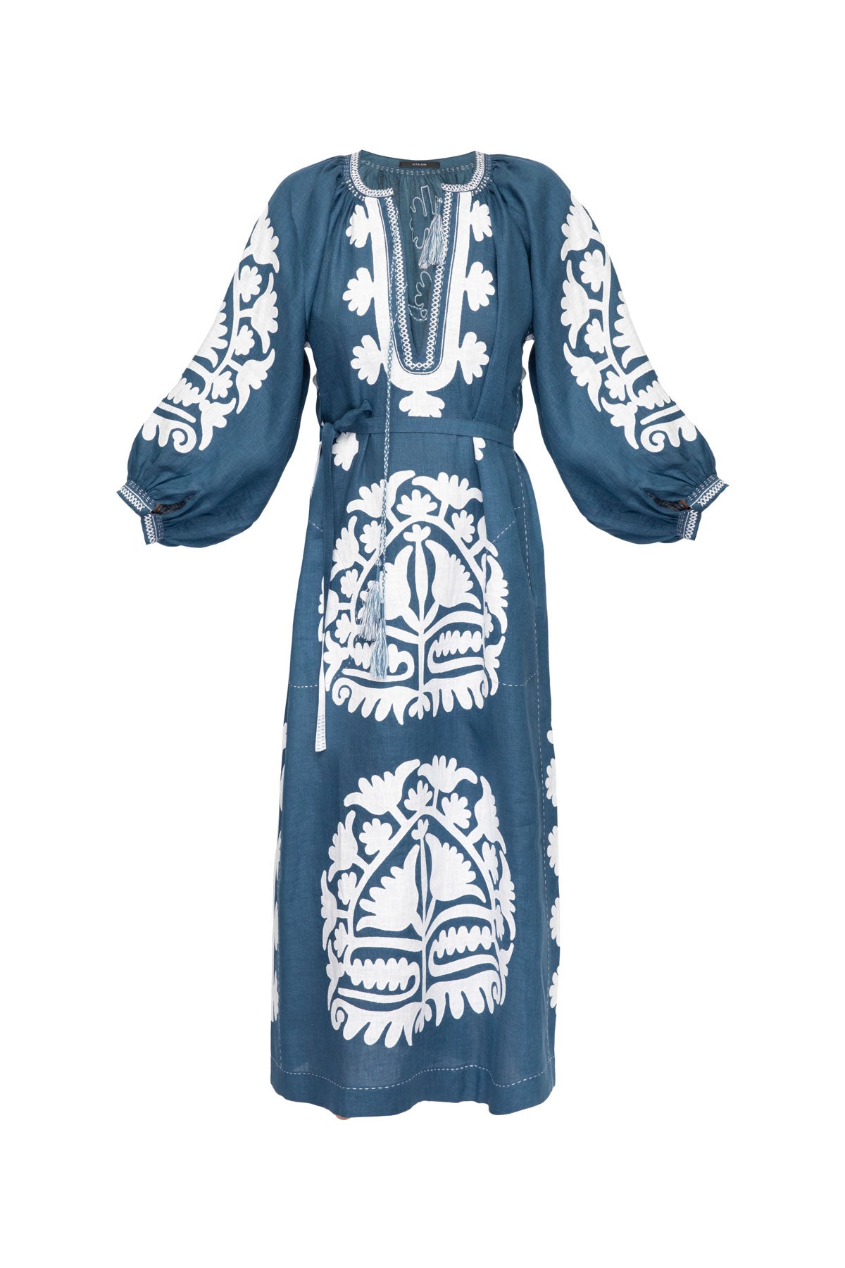 Shalimar Dress - Cobalt Blue & White